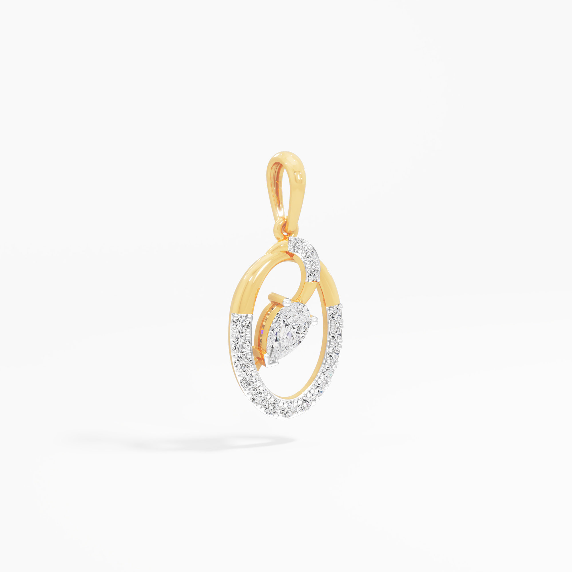 Pear Essence Diamond Pendant | Standalone Pendant in 9KT Yellow Gold (Diamond Quality: FG-VVS VS)