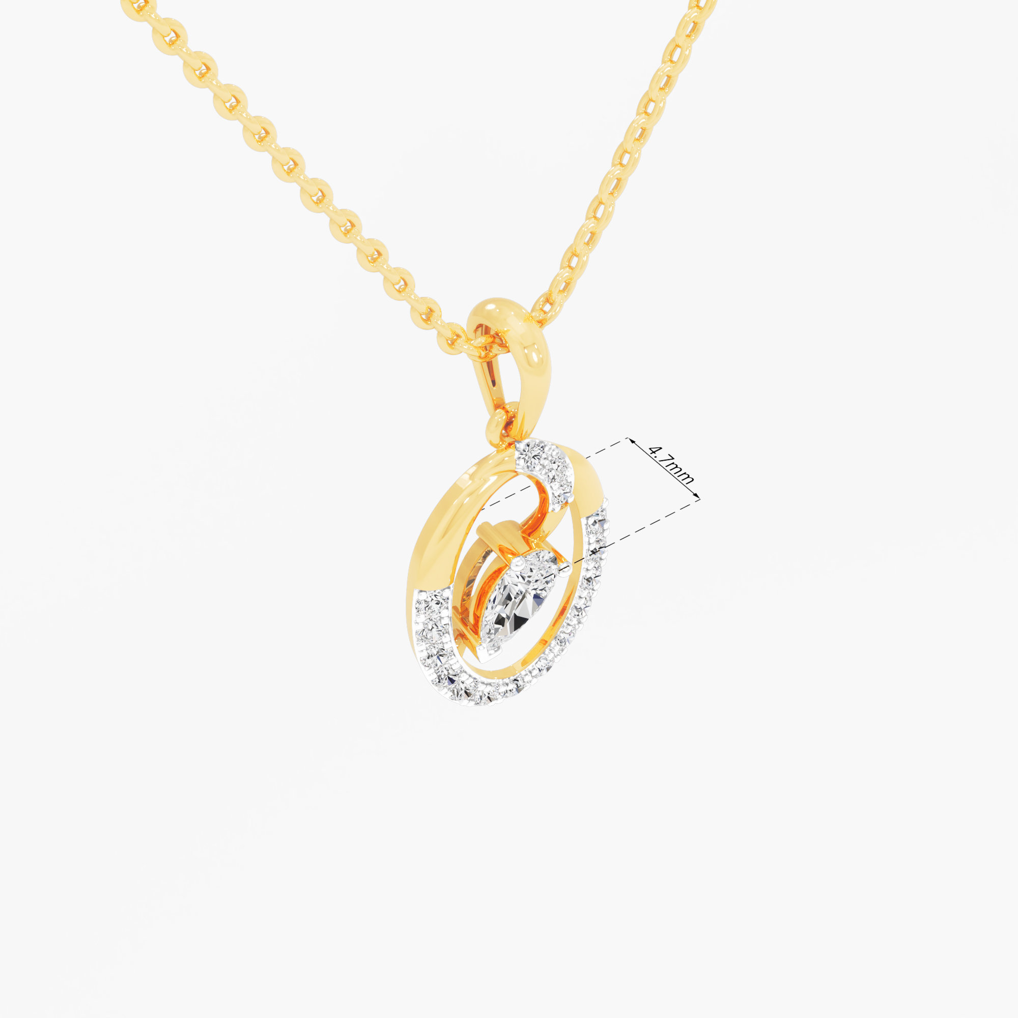 Pear Essence Diamond Pendant | Standalone Pendant in 9KT Yellow Gold (Diamond Quality: FG-VVS VS)