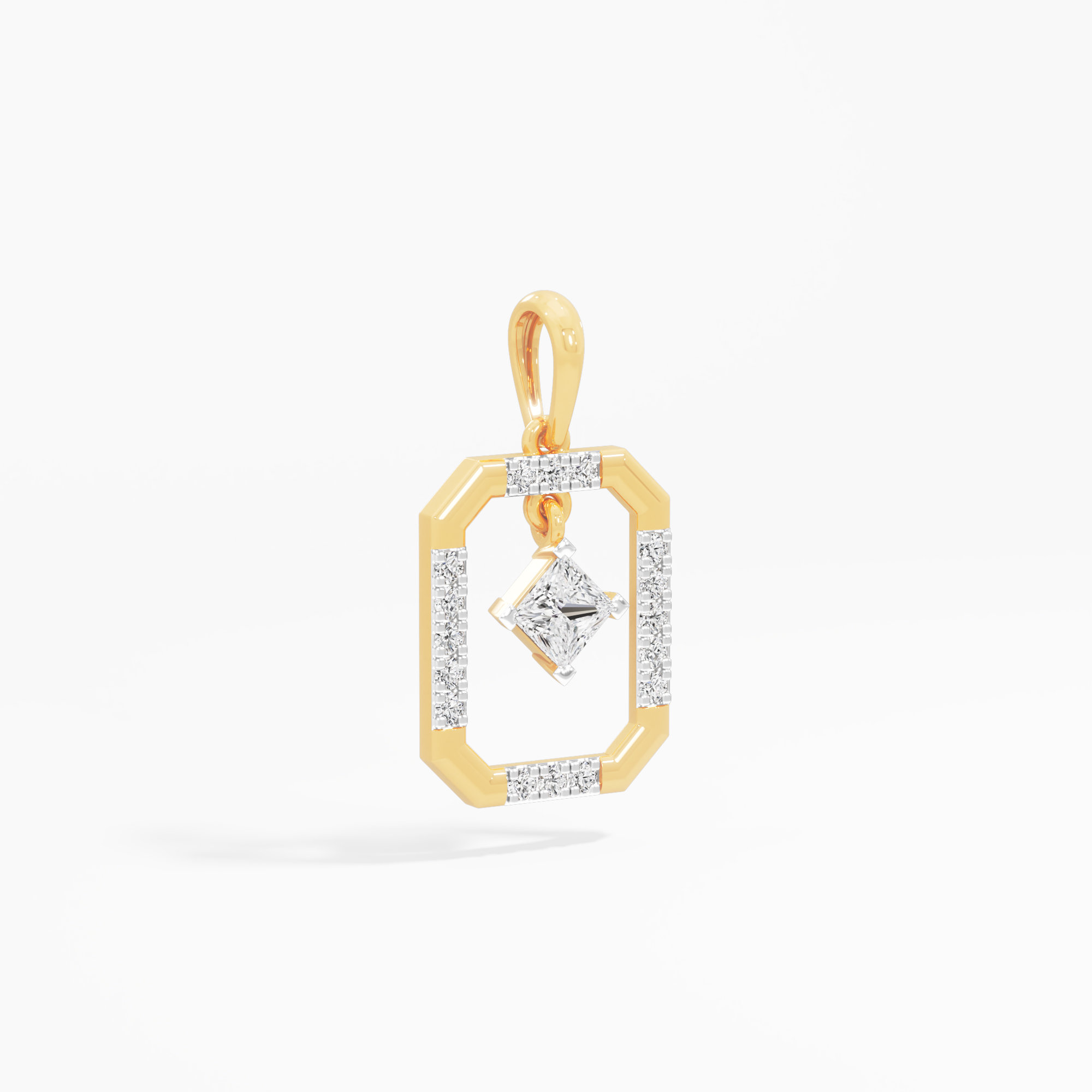 Framed Grace Diamond Pendant | Chain Available Separately in 9KT Yellow Gold (Diamond Quality: FG-VVS VS)