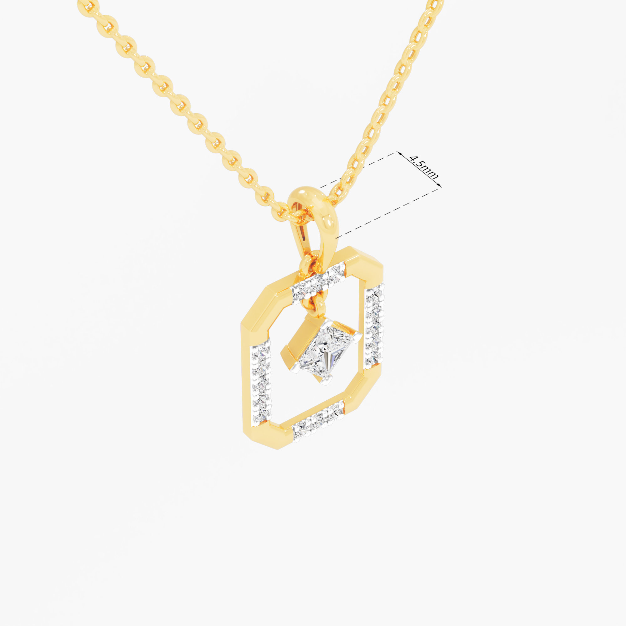 Framed Grace Diamond Pendant | Chain Available Separately in 9KT Yellow Gold (Diamond Quality: FG-VVS VS)