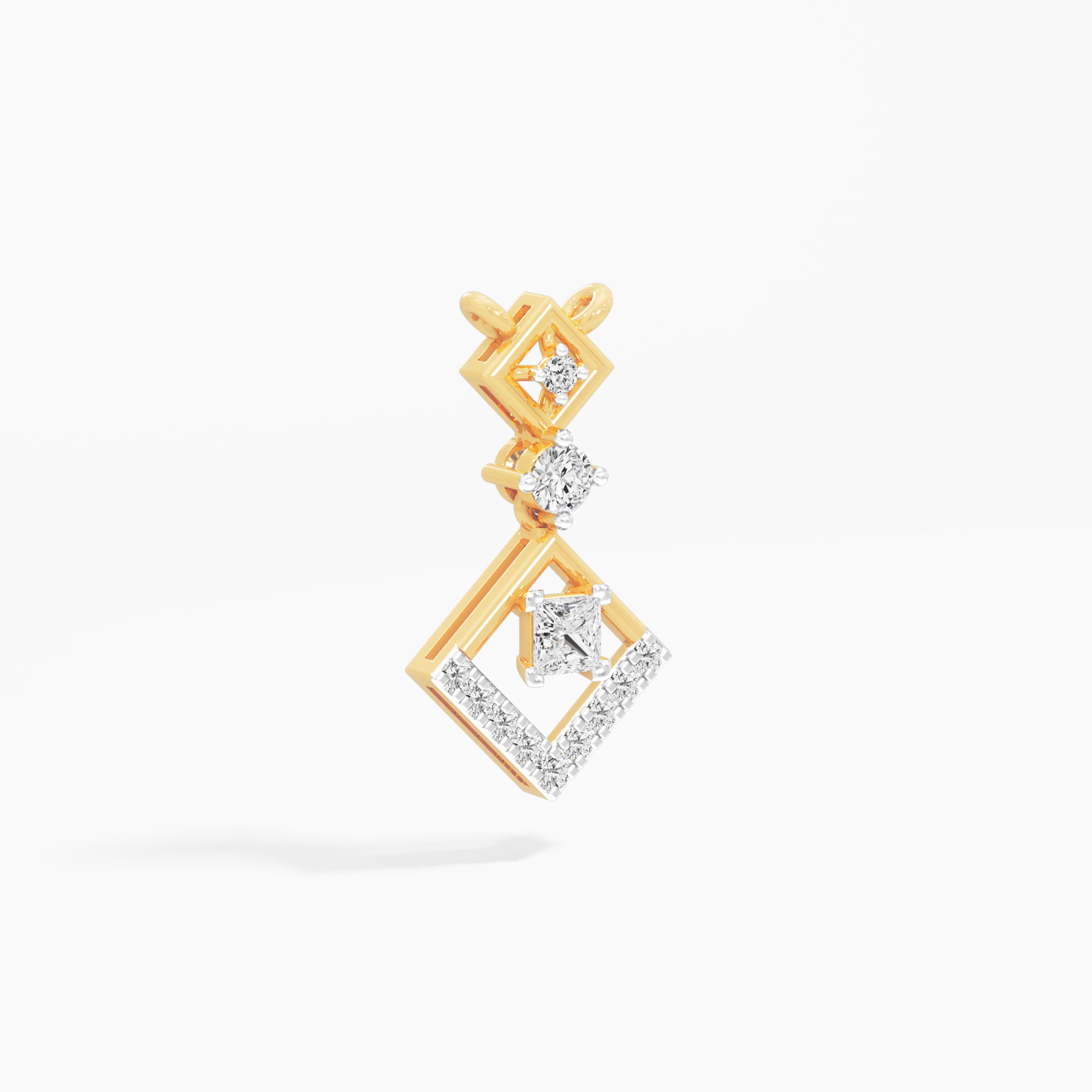 Double Descent Diamond Pendant | Chain Available Separately in 9KT Yellow Gold (Diamond Quality: FG-VVS VS)