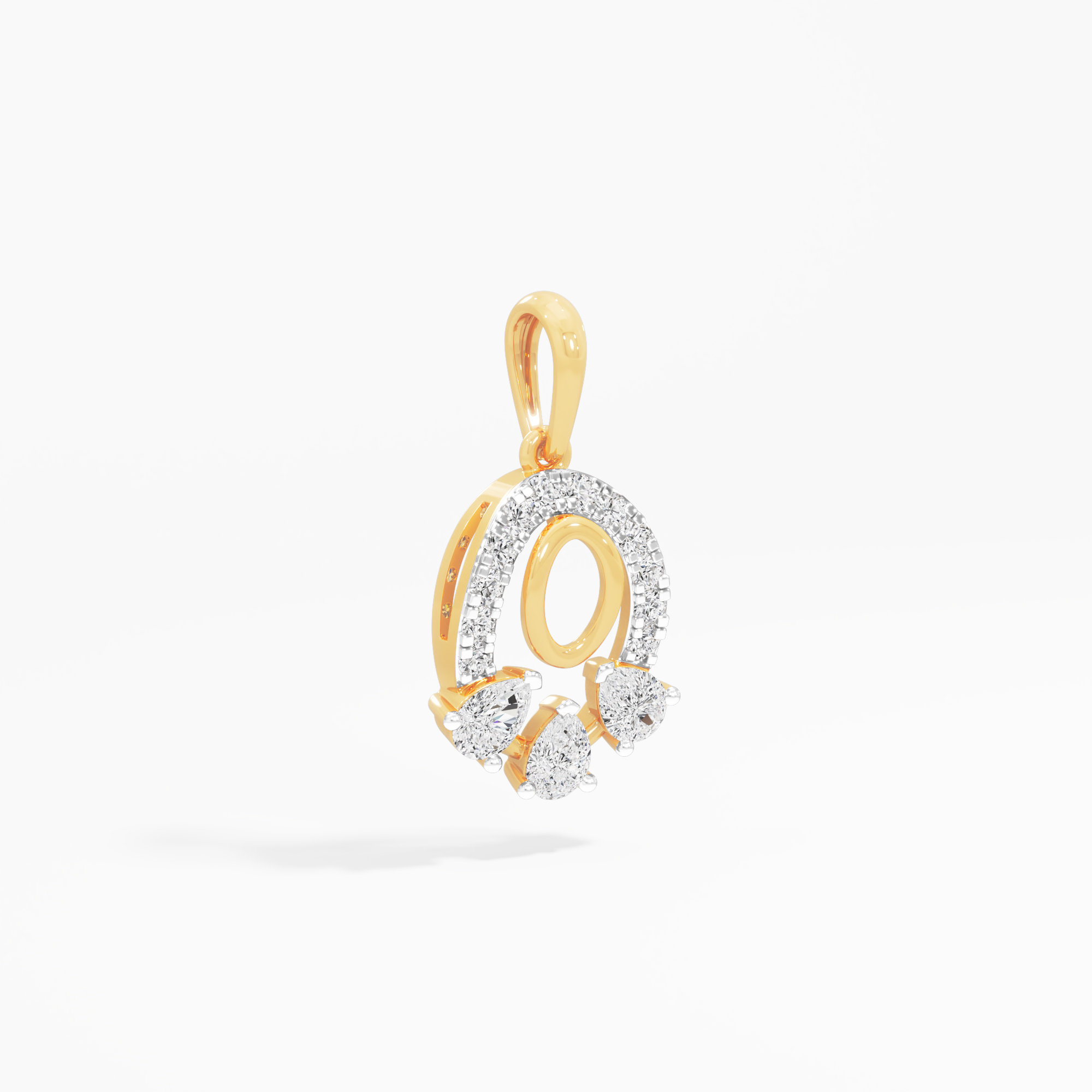 Lunar Cascade Diamond Pendant | Standalone Pendant in 9KT Yellow Gold (Diamond Quality: FG-VVS VS)