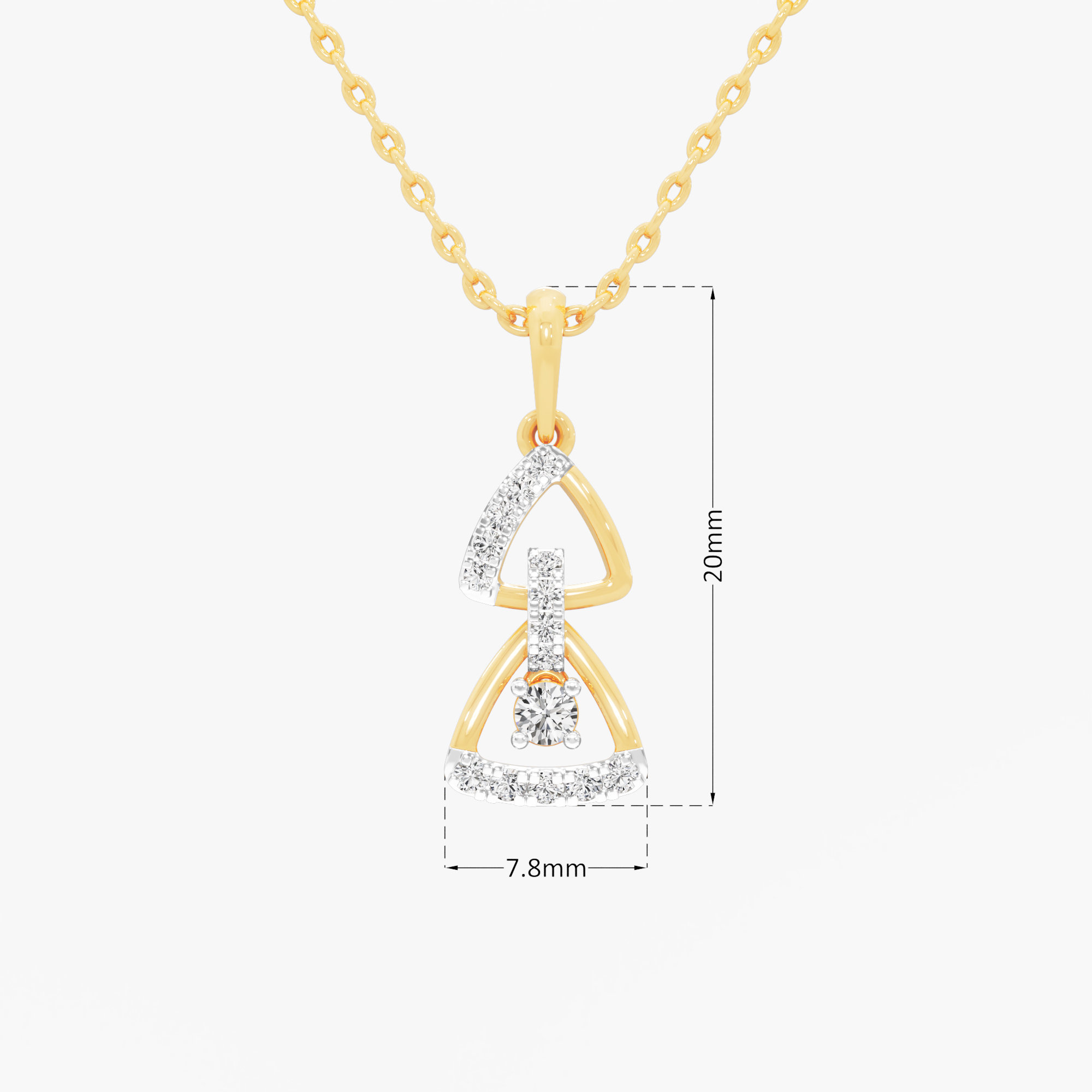 Celestial Embrace Diamond Pendant | Pendant Only (Chain Sold Separately) in 9KT Yellow Gold (Diamond Quality: FG-VVS VS)