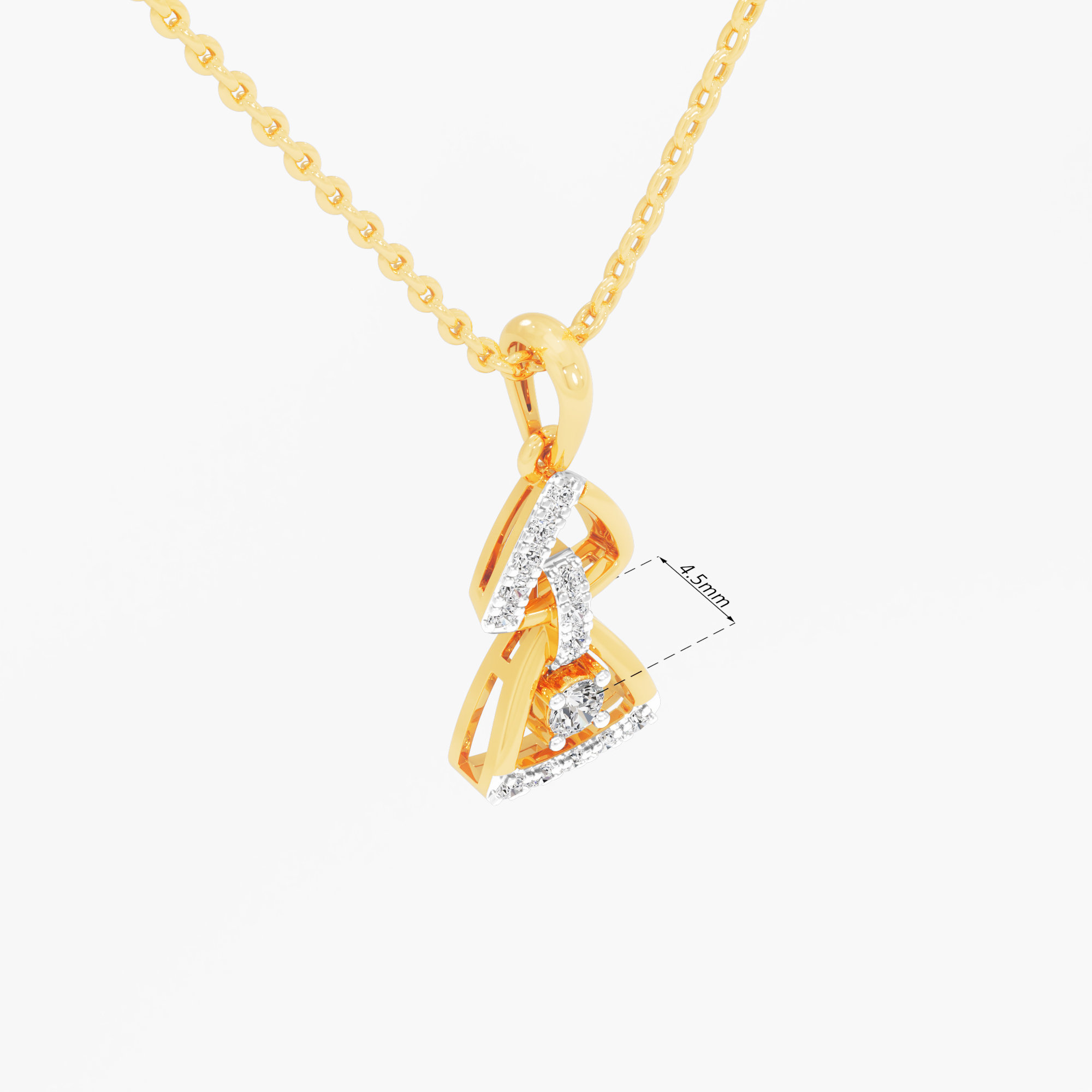 Celestial Embrace Diamond Pendant | Pendant Only (Chain Sold Separately) in 9KT Yellow Gold (Diamond Quality: FG-VVS VS)