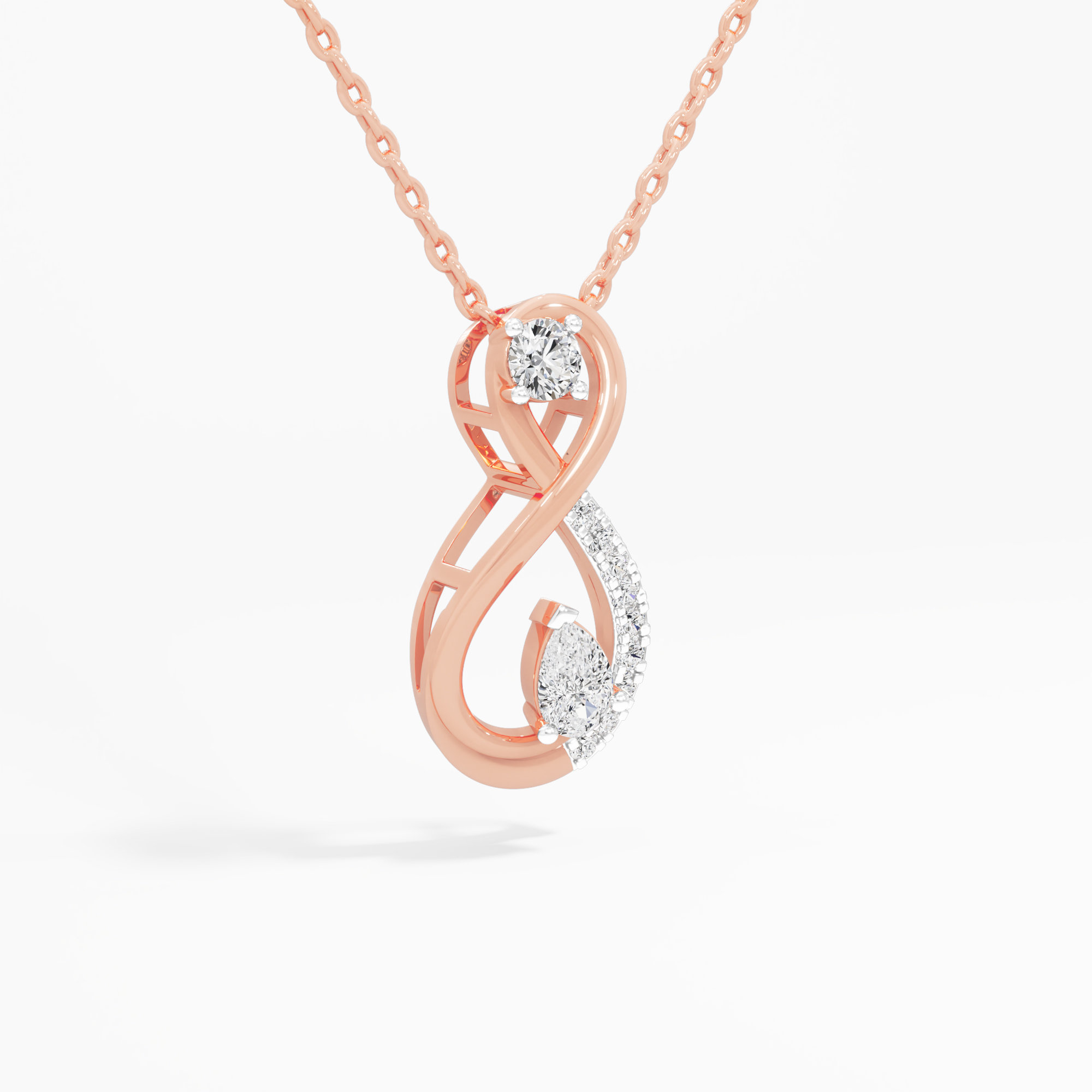 Eternal Radiance Diamond Pendant in 9KT Rose Gold (Diamond Quality: FG-VVS VS)
