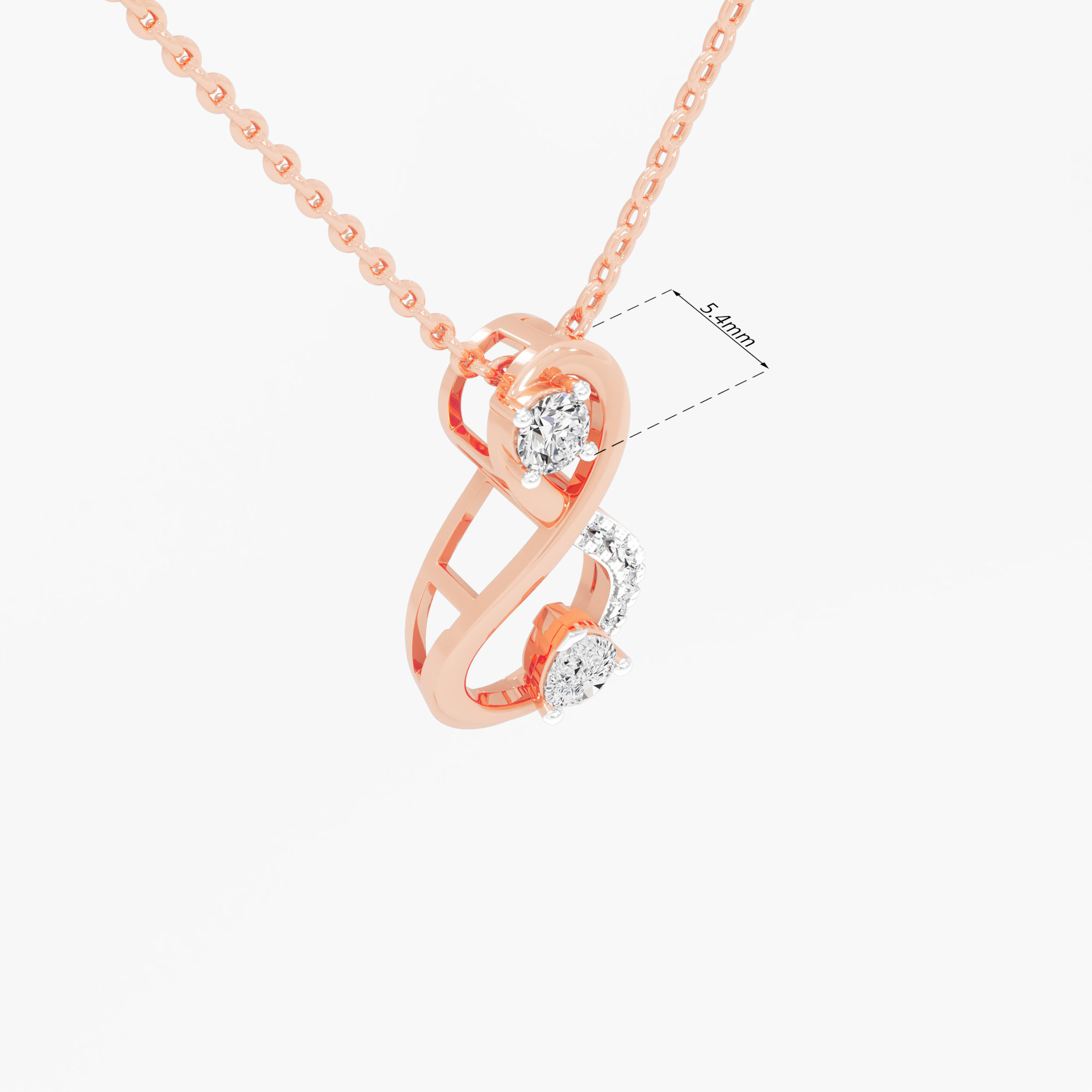 Eternal Radiance Diamond Pendant in 9KT Rose Gold (Diamond Quality: FG-VVS VS)