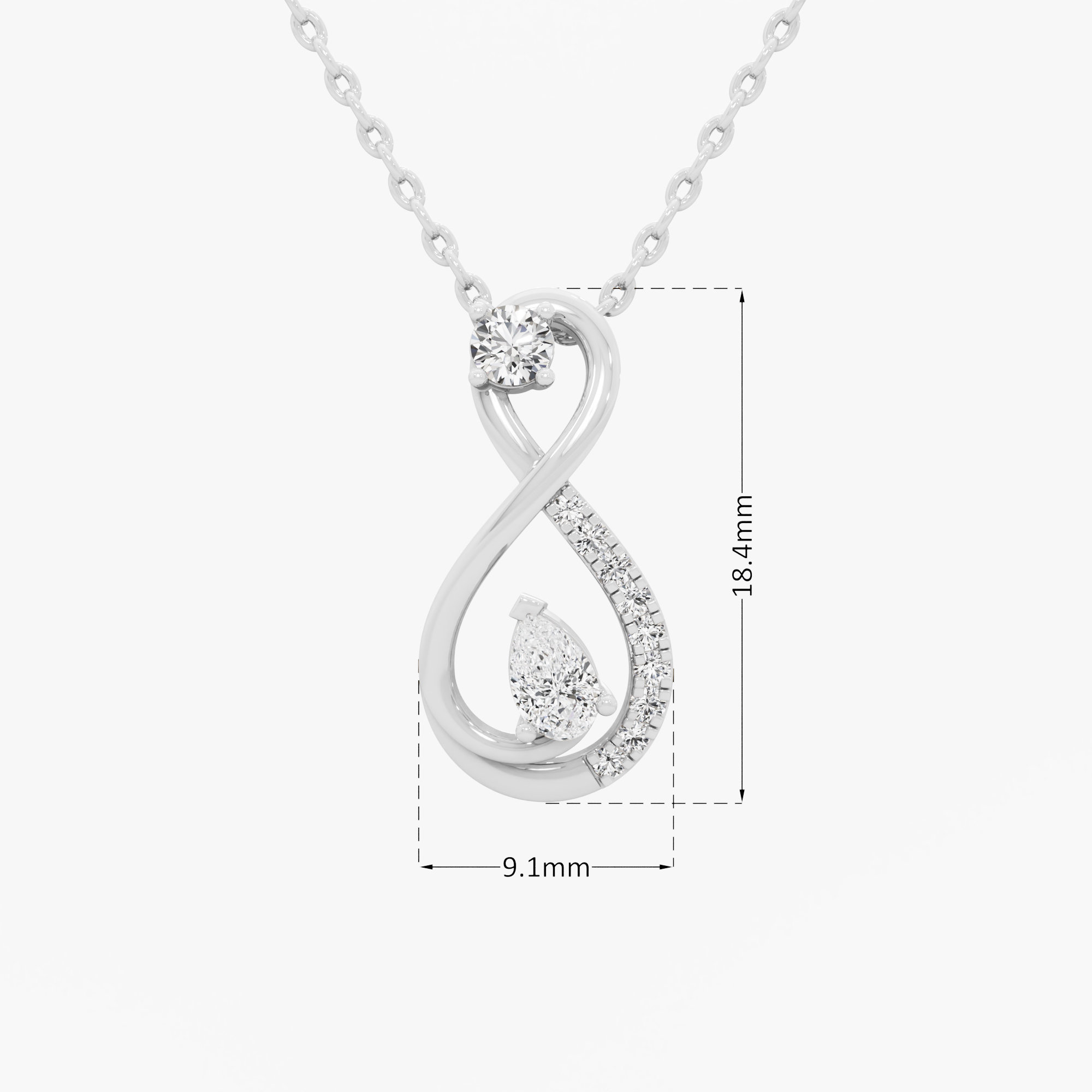 Eternal Radiance Diamond Pendant in 9KT White Gold (Diamond Quality: FG-VVS VS)