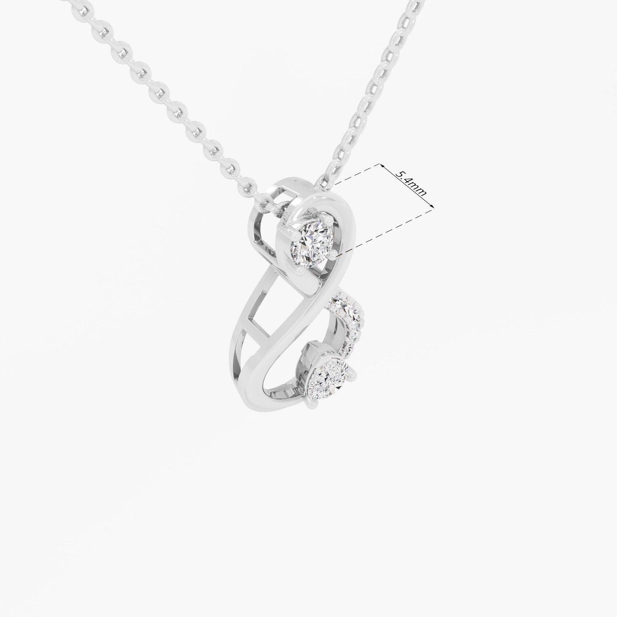 Eternal Radiance Diamond Pendant in 9KT White Gold (Diamond Quality: FG-VVS VS)
