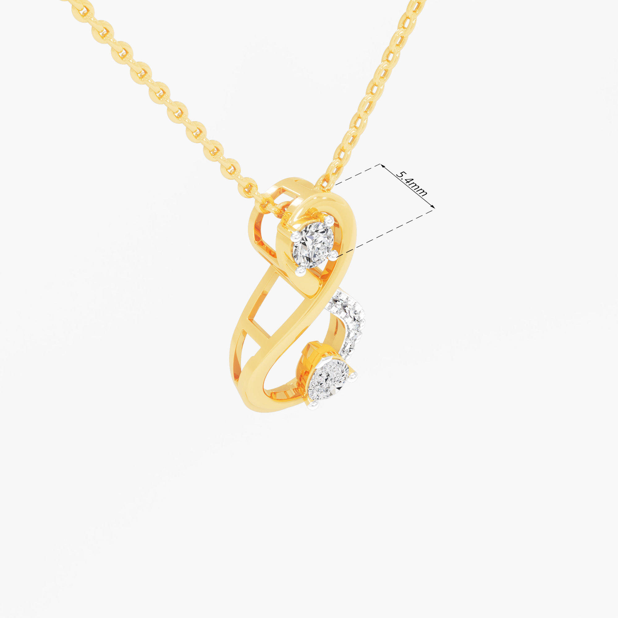 Eternal Radiance Diamond Pendant in 9KT Yellow Gold (Diamond Quality: EF-VVS)