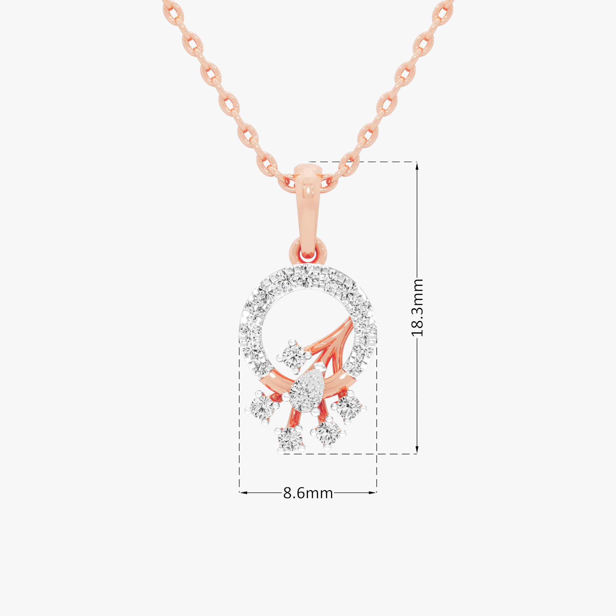 Starlight Wreath Halos Pendants | Chain Available Separately in 9KT Rose Gold (Diamond Quality: FG-VVS VS)