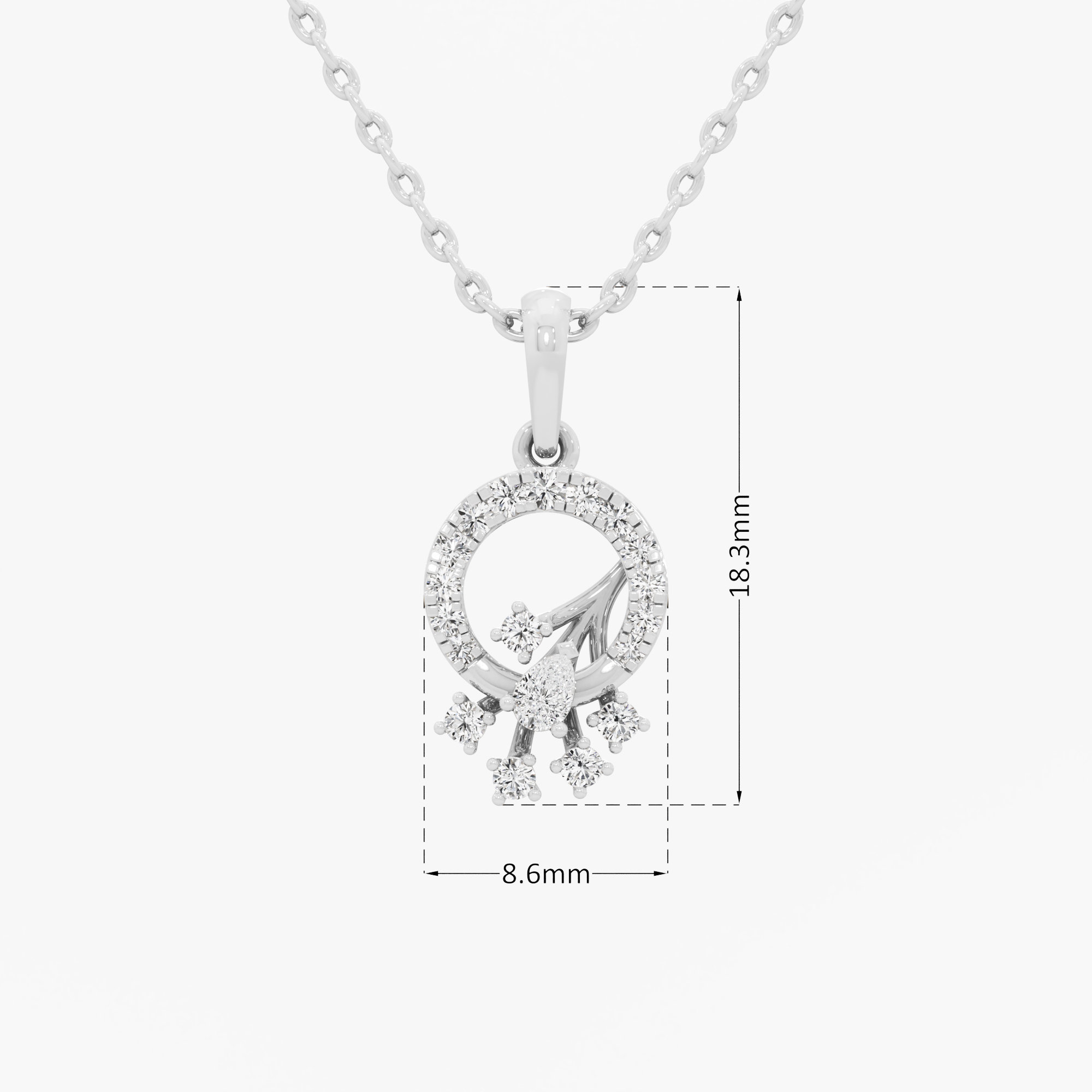 Starlight Wreath Halos Pendants | Individual Pendant in 9KT White Gold (Diamond Quality: FG-VVS VS)