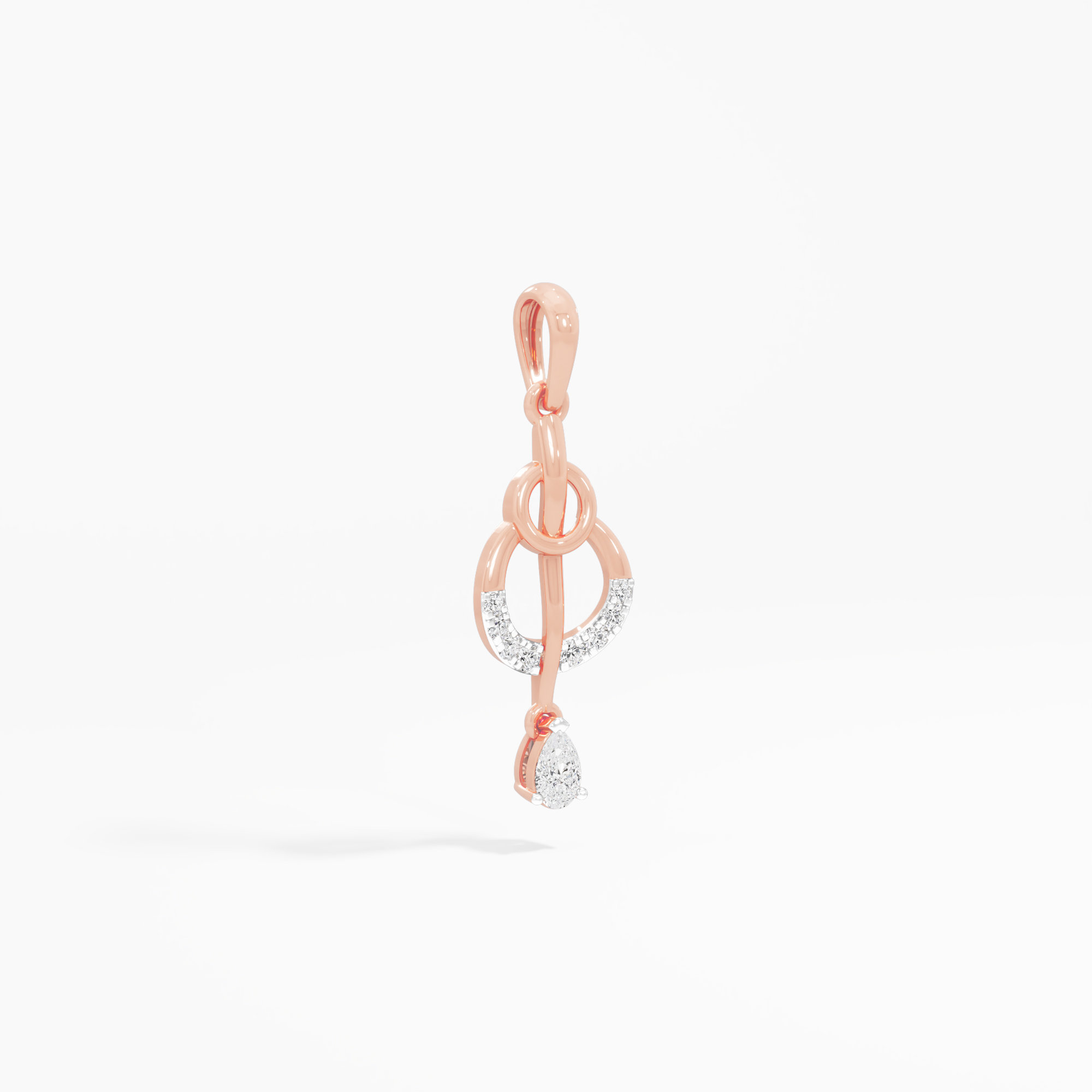 Melody Loop Drops Diamond Pendant in 9KT Rose Gold (Diamond Quality: FG-VVS VS)