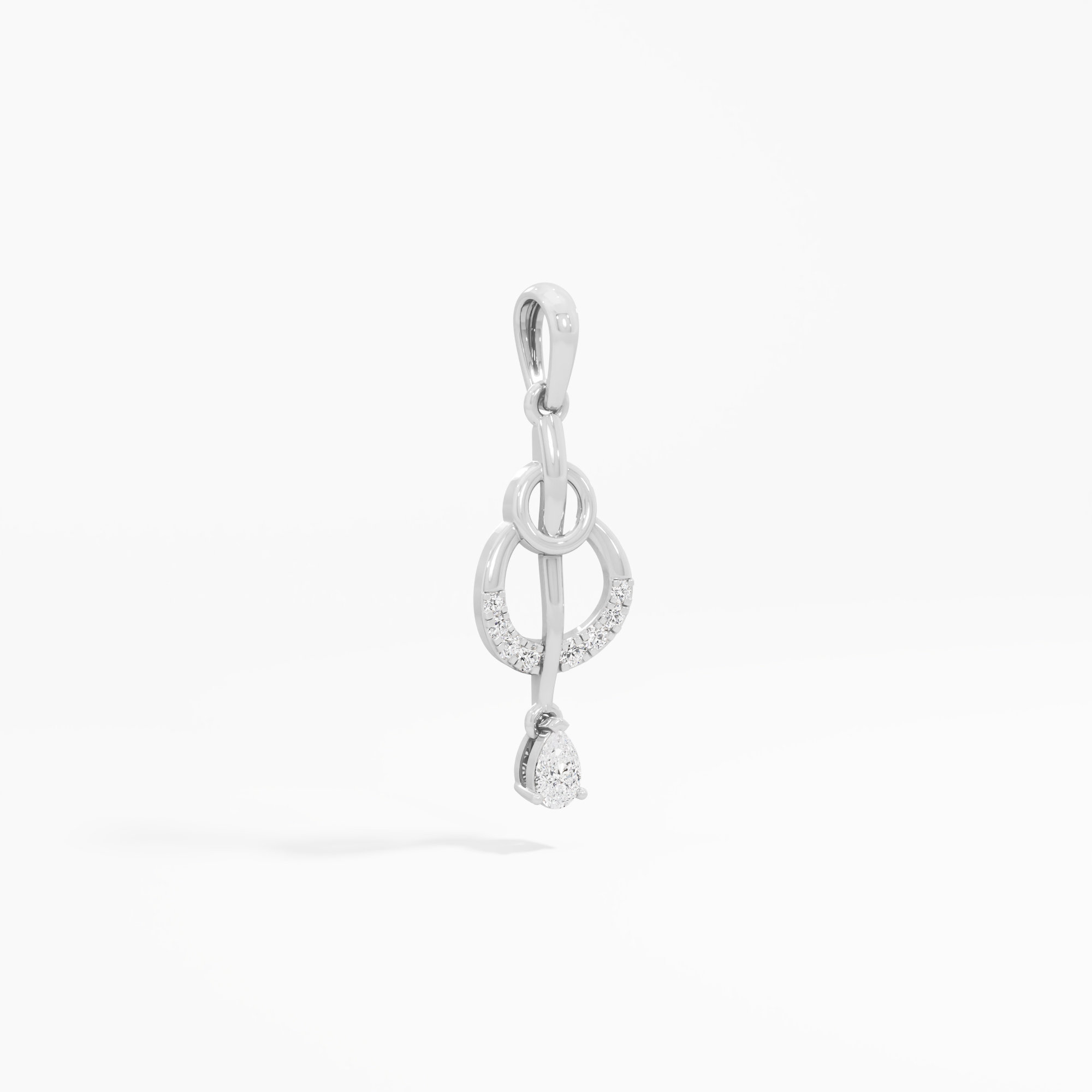 Melody Loop Drops Diamond Pendant in 9KT White Gold (Diamond Quality: FG-VVS VS)