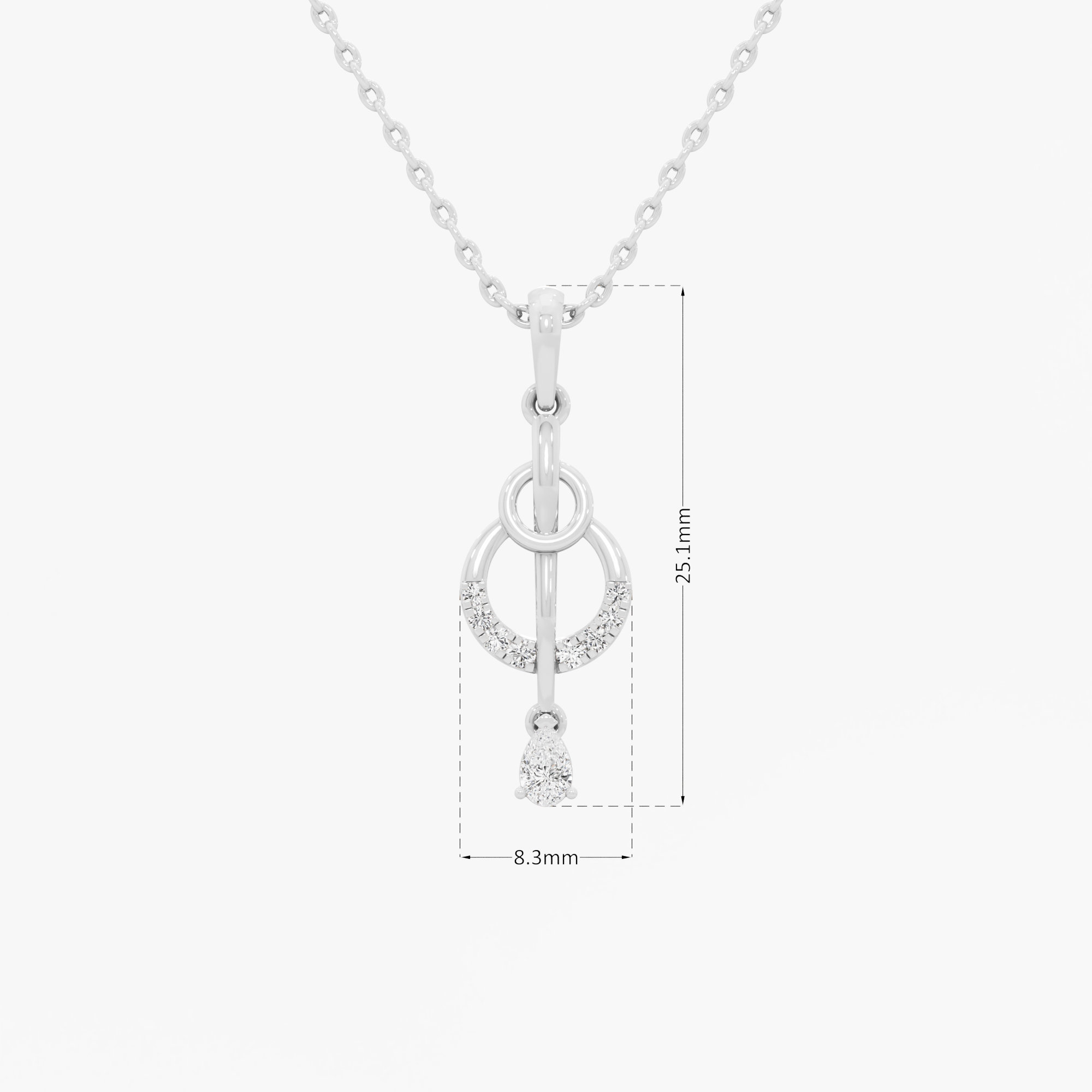 Melody Loop Drops Diamond Pendant in 9KT White Gold (Diamond Quality: FG-VVS VS)