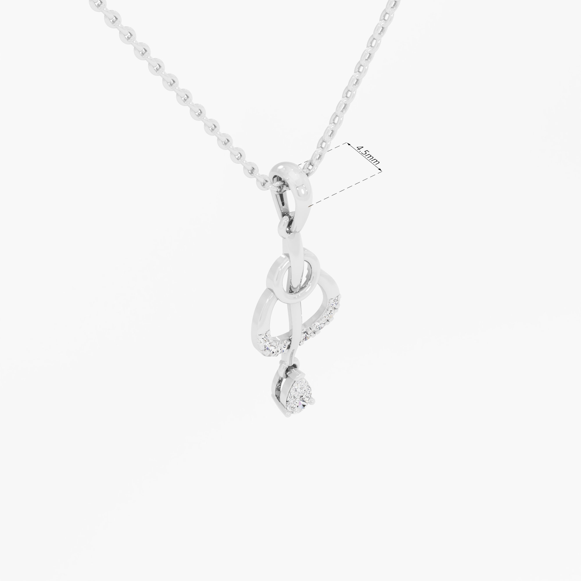 Melody Loop Drops Diamond Pendant in 9KT White Gold (Diamond Quality: FG-VVS VS)
