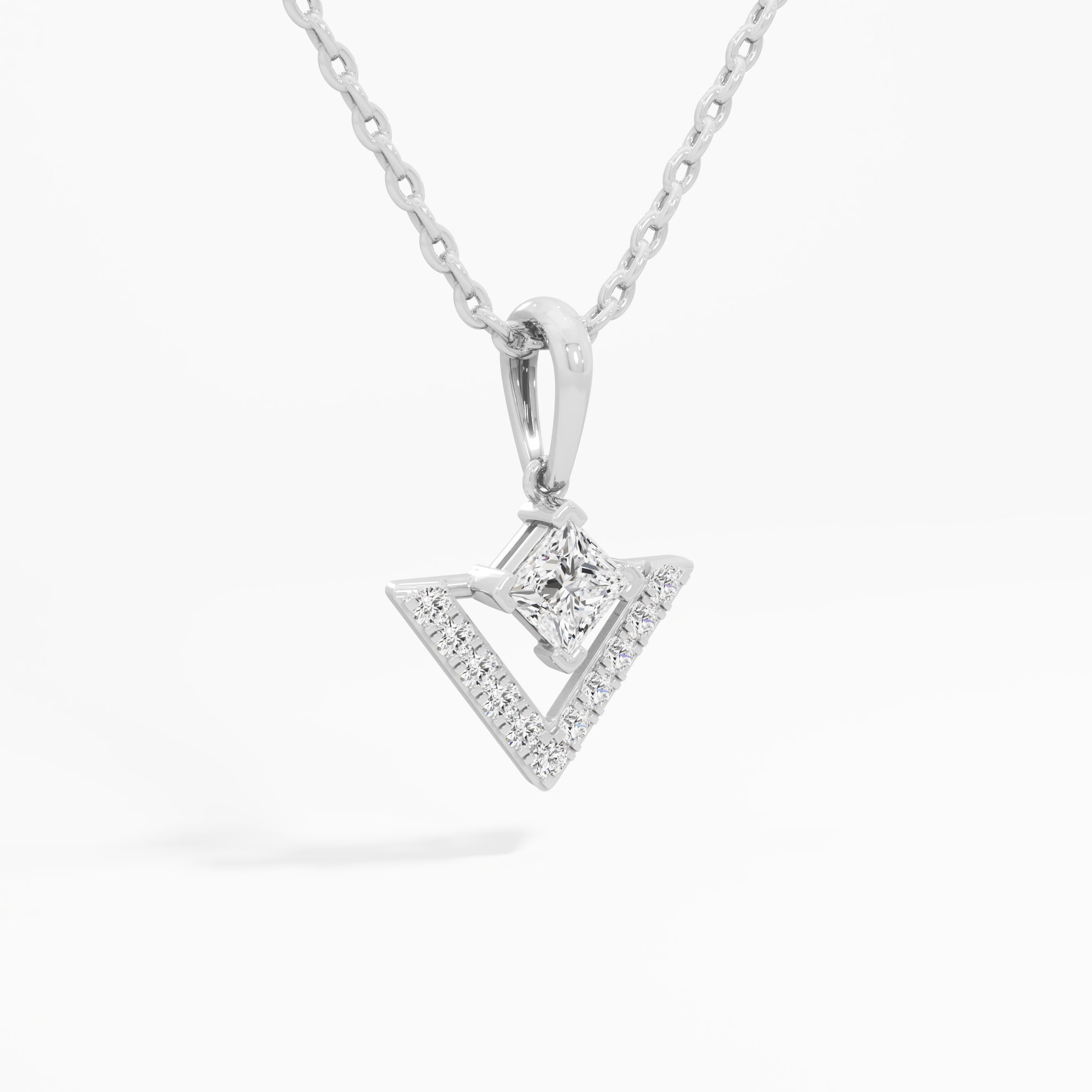 Vanguard Sparkle Charms Pendants | Standalone Pendant in 9KT White Gold (Diamond Quality: FG-VVS VS)