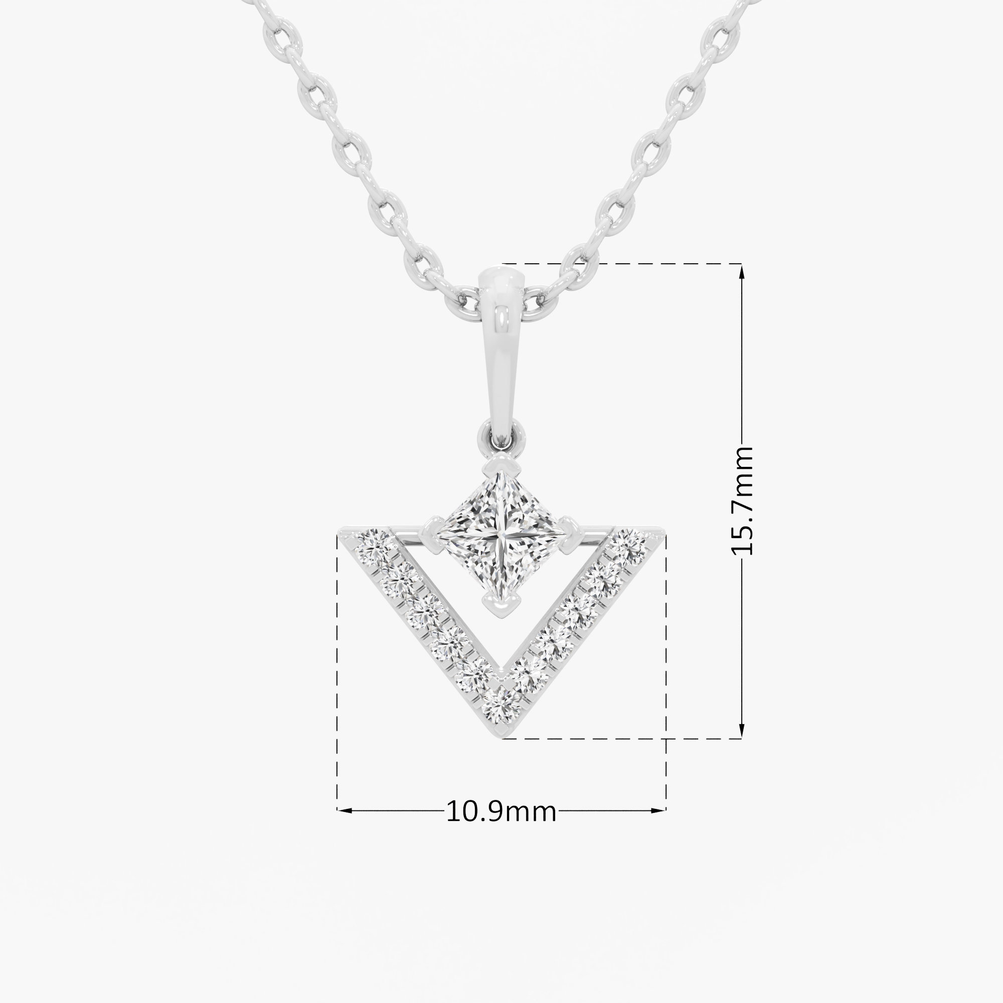 Vanguard Sparkle Charms Pendants | Standalone Pendant in 9KT White Gold (Diamond Quality: FG-VVS VS)