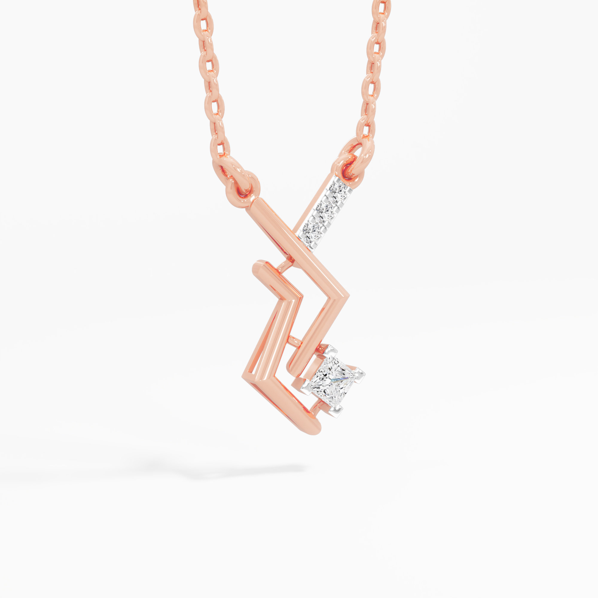 Vivid Current Charms Pendants | Pendant Only in 9KT Rose Gold (Diamond Quality: FG-VVS VS)