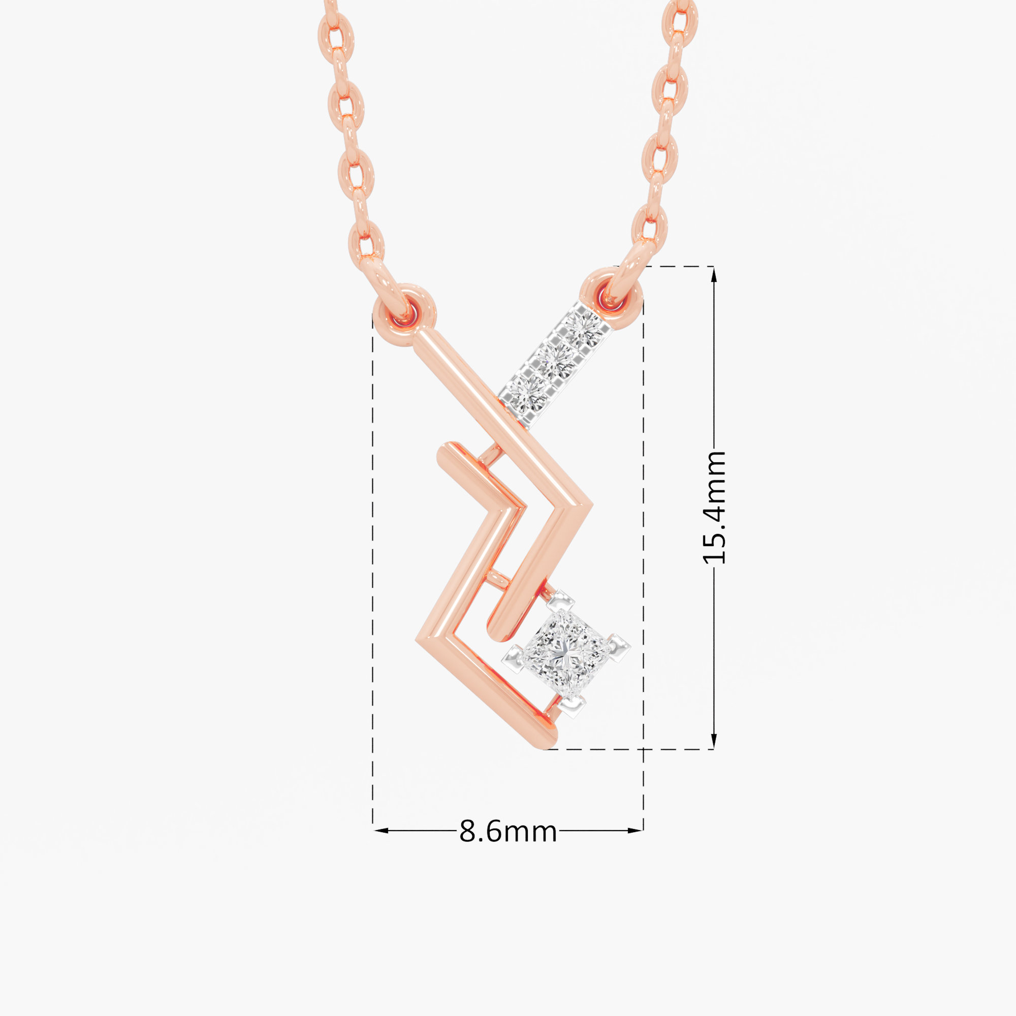 Vivid Current Charms Pendants | Pendant Only in 9KT Rose Gold (Diamond Quality: FG-VVS VS)
