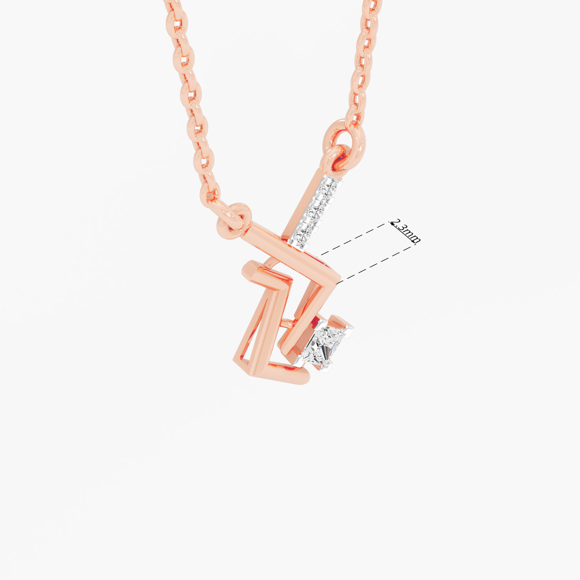 Vivid Current Charms Pendants | Pendant Only in 9KT Rose Gold (Diamond Quality: FG-VVS VS)