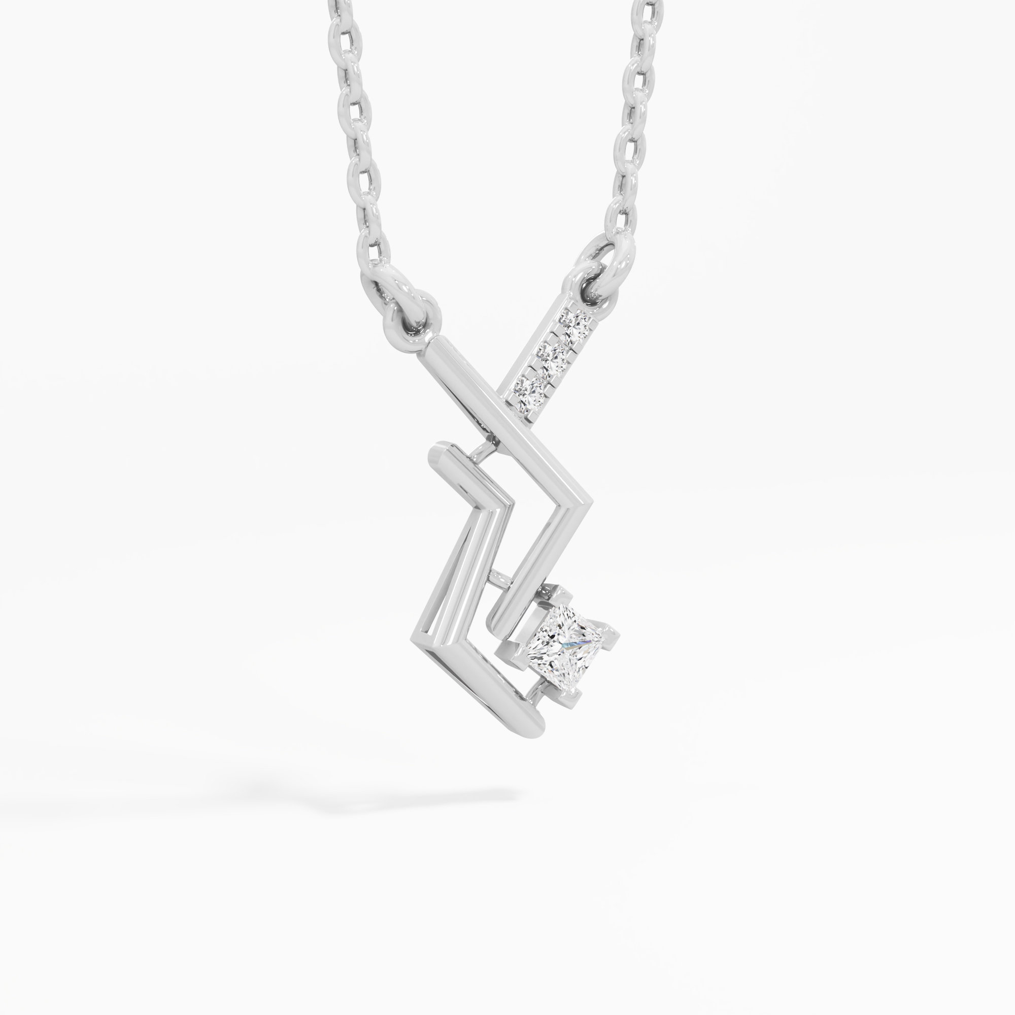 Vivid Current Charms Pendants | Individual Pendant in 9KT White Gold (Diamond Quality: FG-VVS VS)