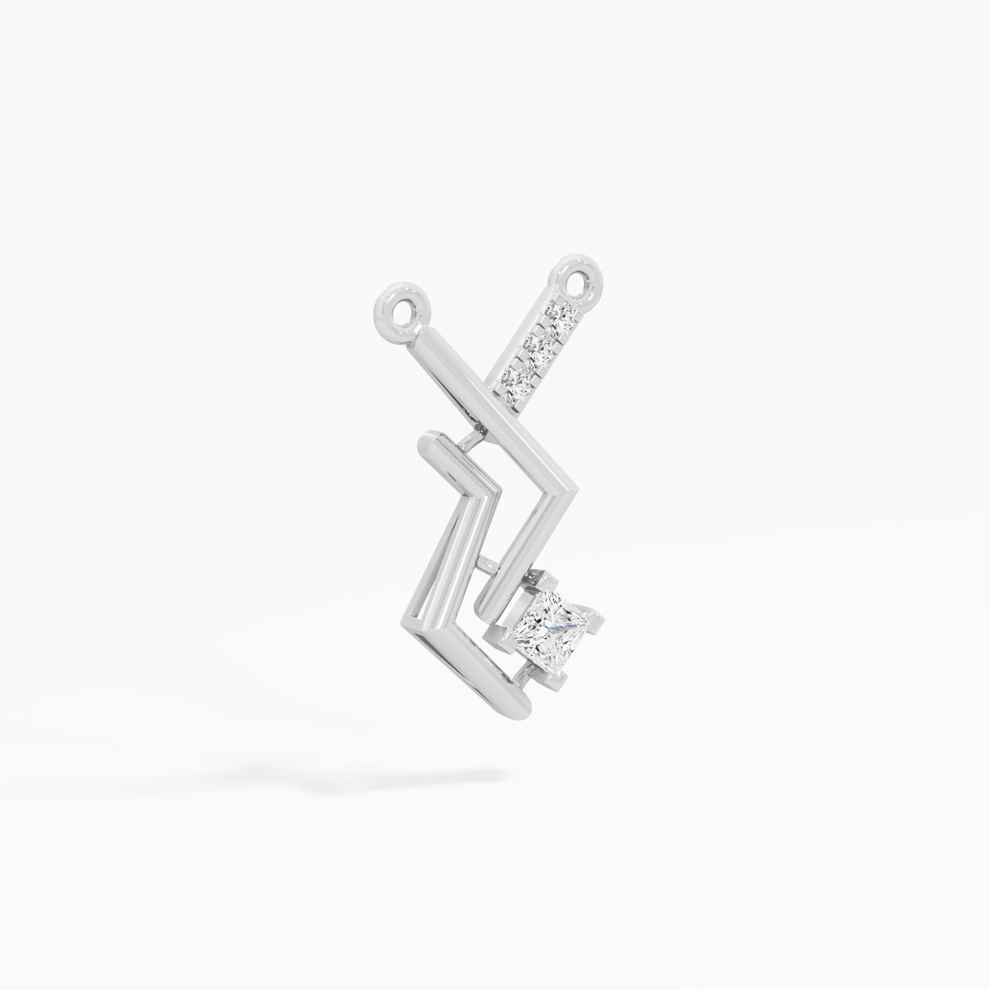 Vivid Current Charms Pendants | Individual Pendant in 9KT White Gold (Diamond Quality: FG-VVS VS)