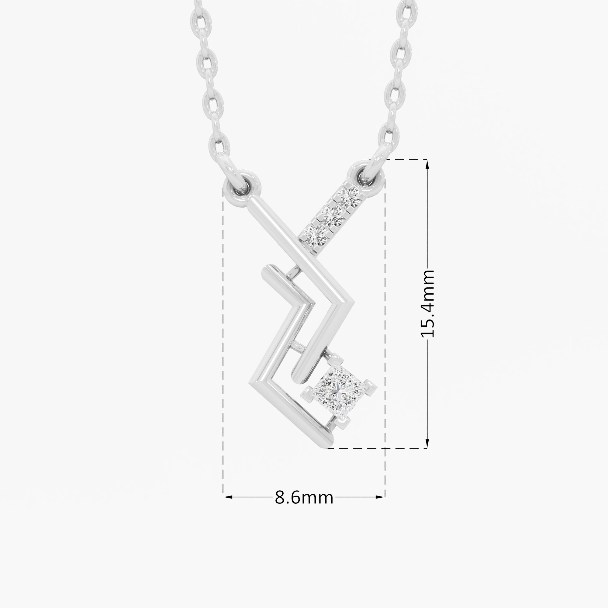Vivid Current Charms Pendants | Individual Pendant in 9KT White Gold (Diamond Quality: FG-VVS VS)