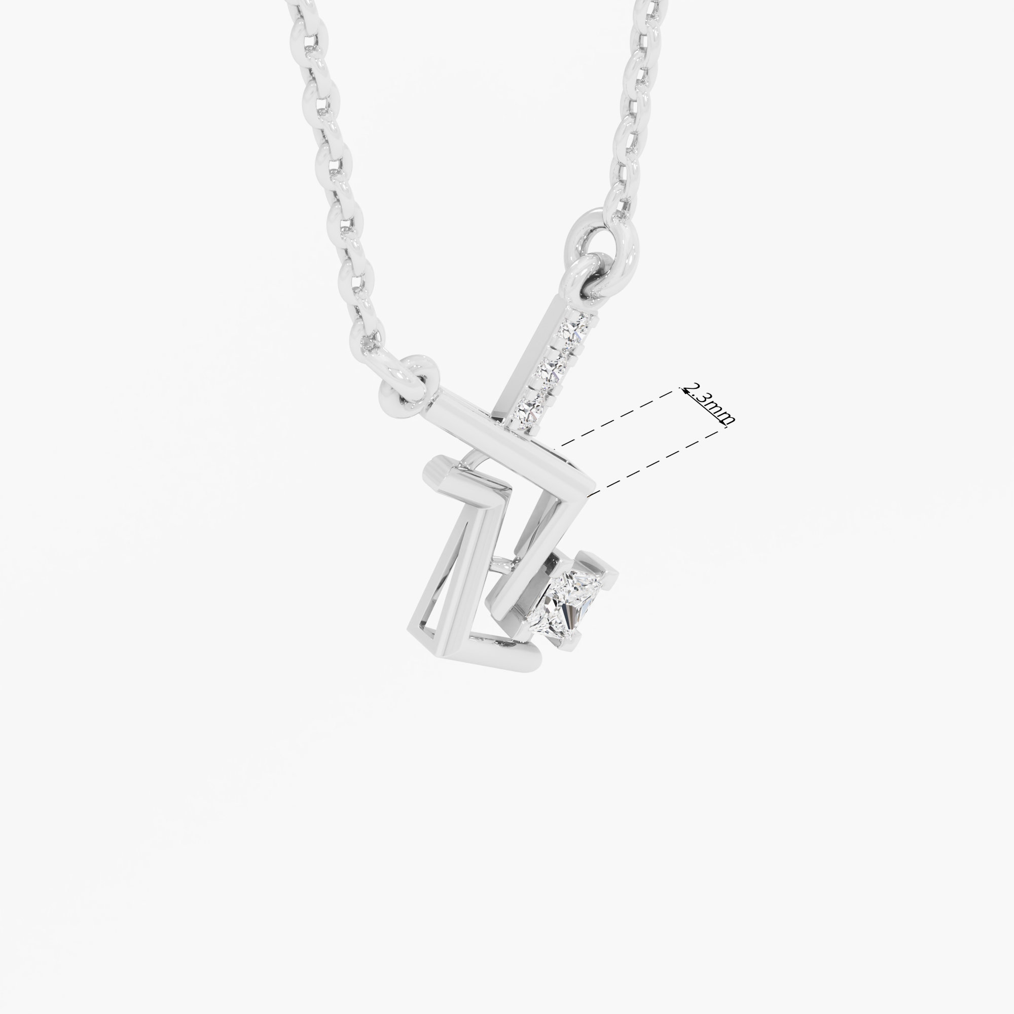 Vivid Current Charms Pendants | Individual Pendant in 9KT White Gold (Diamond Quality: FG-VVS VS)