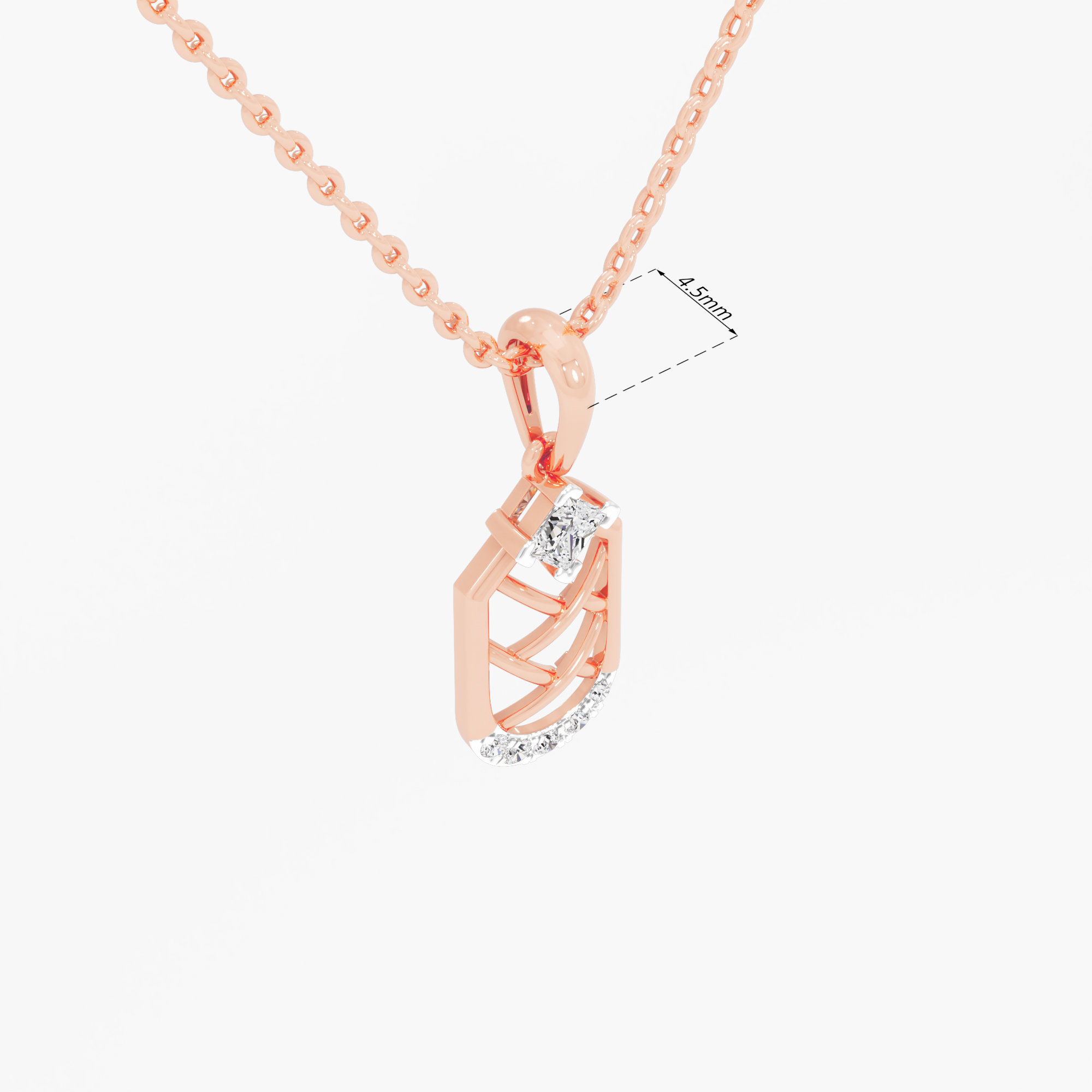 Interlaced Sparkle Charms Pendants | Individual Pendant in 9KT Rose Gold (Diamond Quality: FG-VVS VS)
