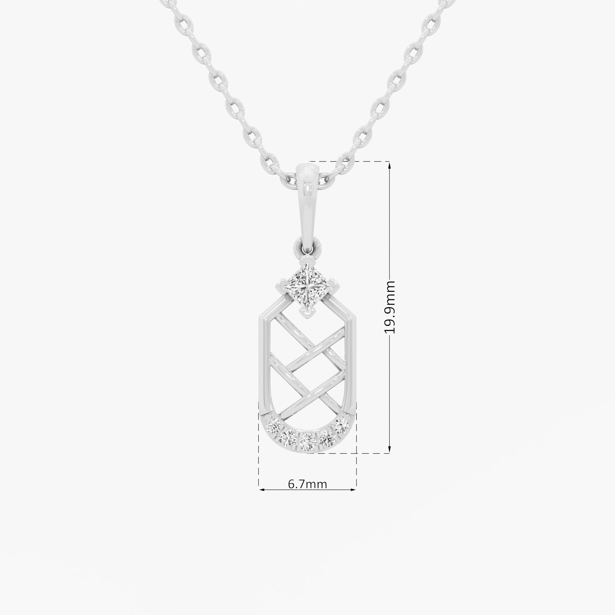 Interlaced Sparkle Charms Pendants | Pendant Only in 9KT White Gold (Diamond Quality: FG-VVS VS)