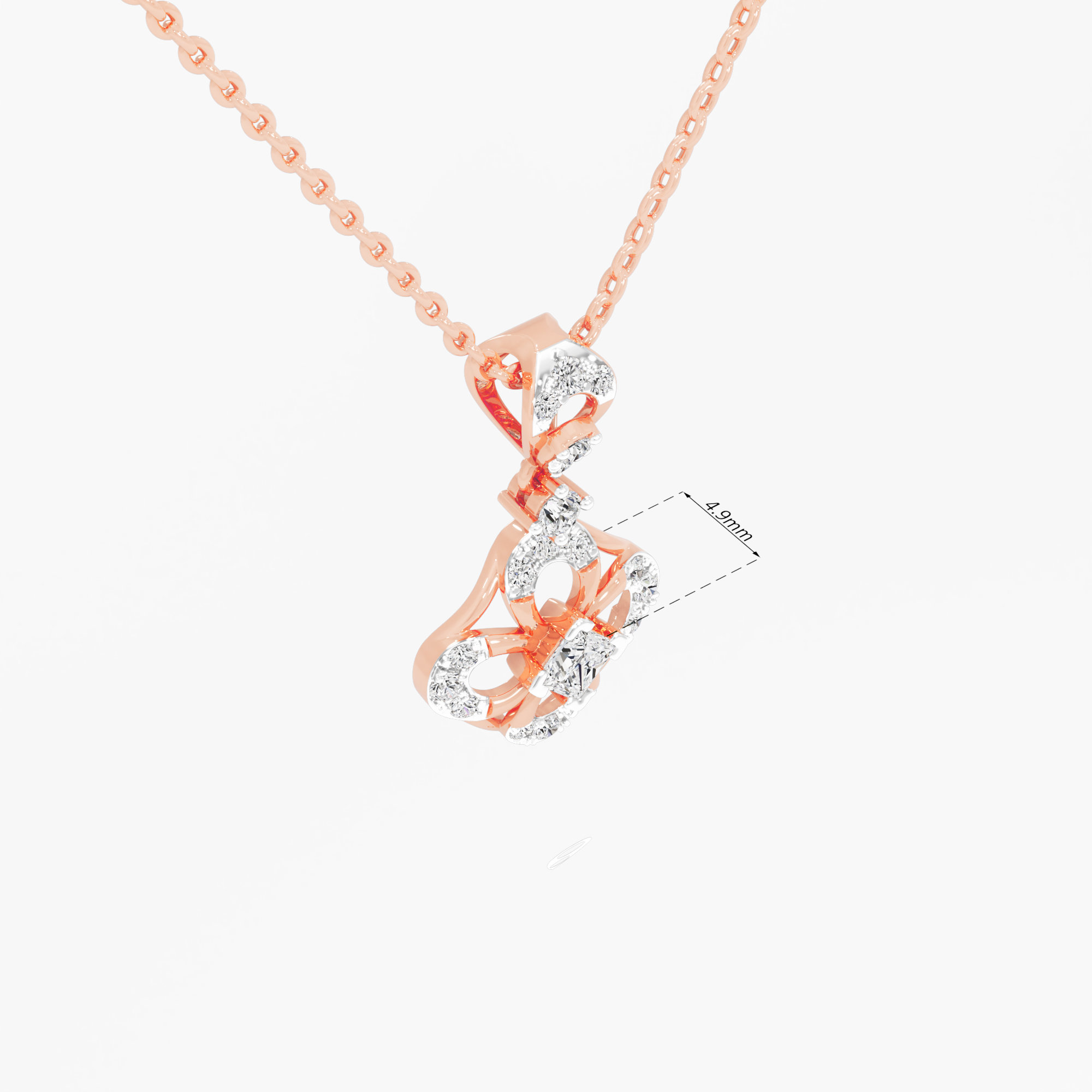 Gilded Bloom Drop Drops Pendants | Individual Pendant in 9KT Rose Gold (Diamond Quality: FG-VVS VS)