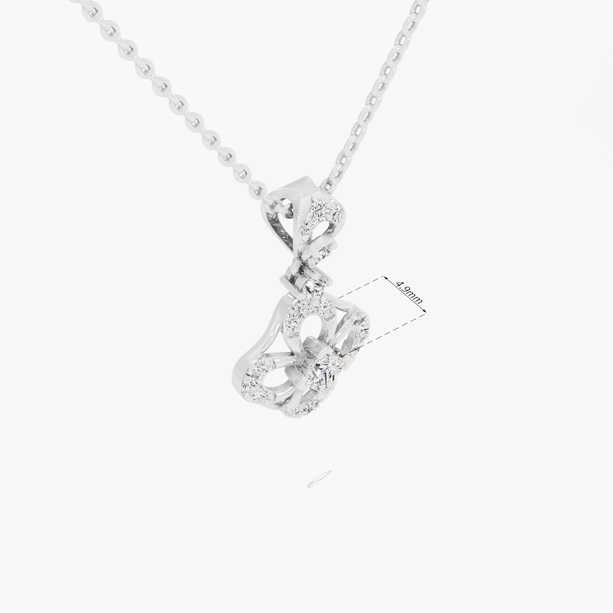 Gilded Bloom Drop Drops Pendants | Standalone Pendant in 9KT White Gold (Diamond Quality: FG-VVS VS)