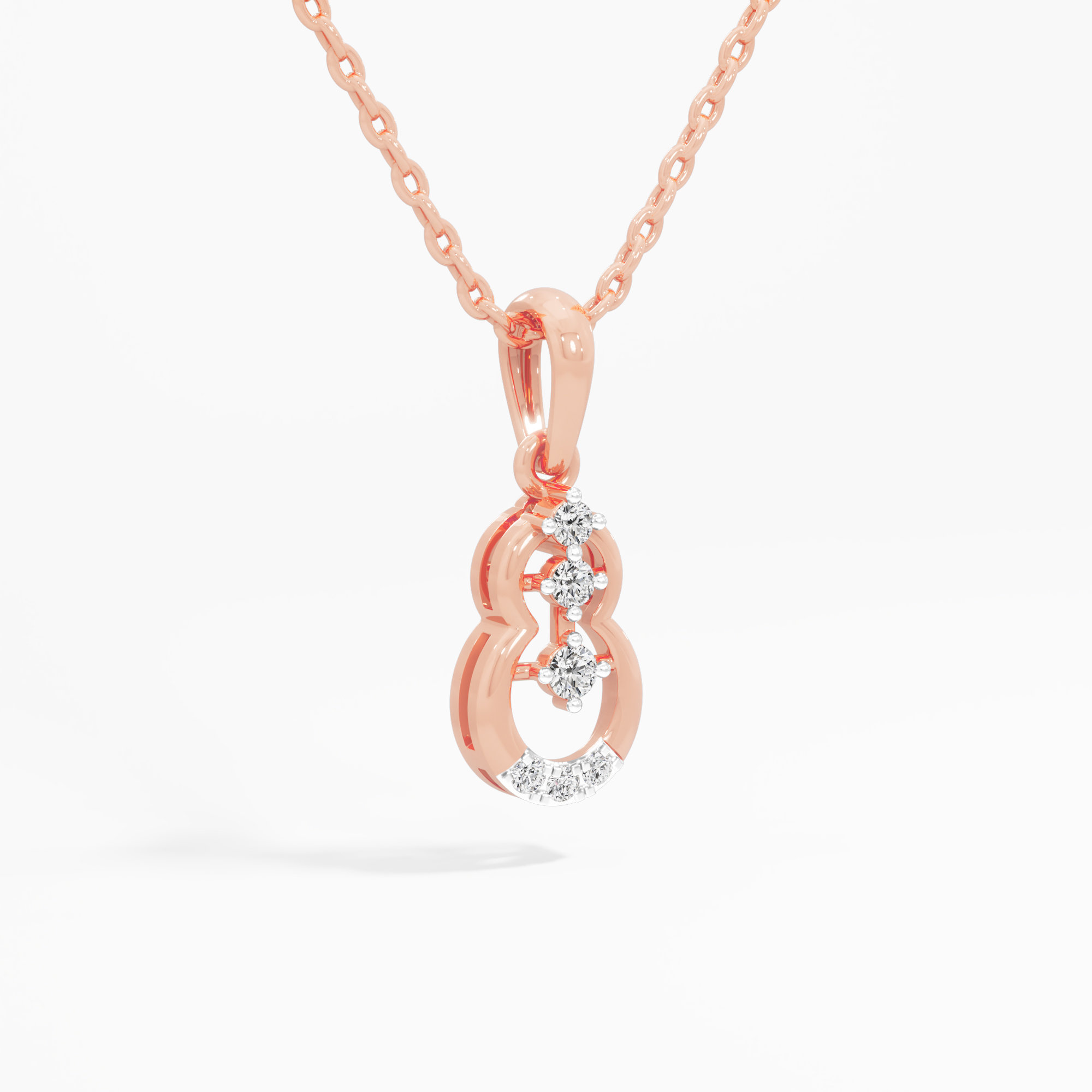 Cosmic Loop Charms Pendants | Individual Pendant in 9KT Rose Gold (Diamond Quality: EF-VVS VS)