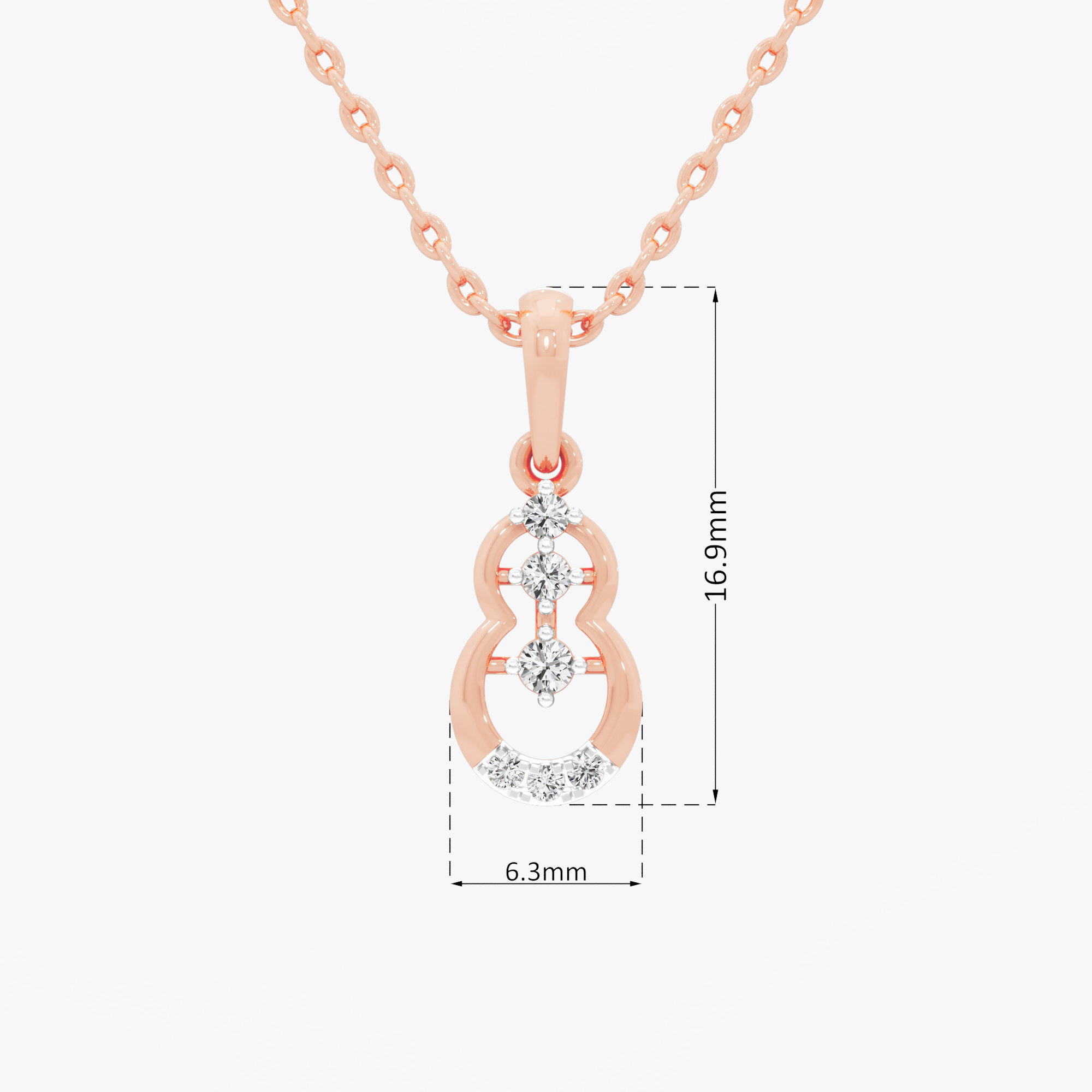 Cosmic Loop Charms Pendants | Individual Pendant in 9KT Rose Gold (Diamond Quality: EF-VVS VS)