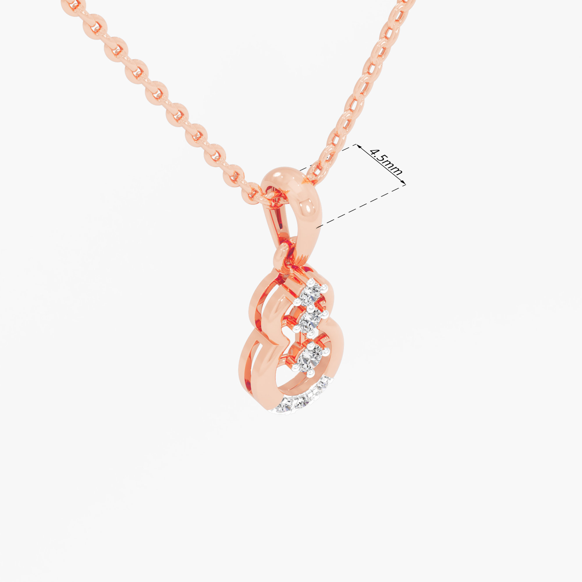 Cosmic Loop Charms Pendants | Individual Pendant in 9KT Rose Gold (Diamond Quality: EF-VVS VS)