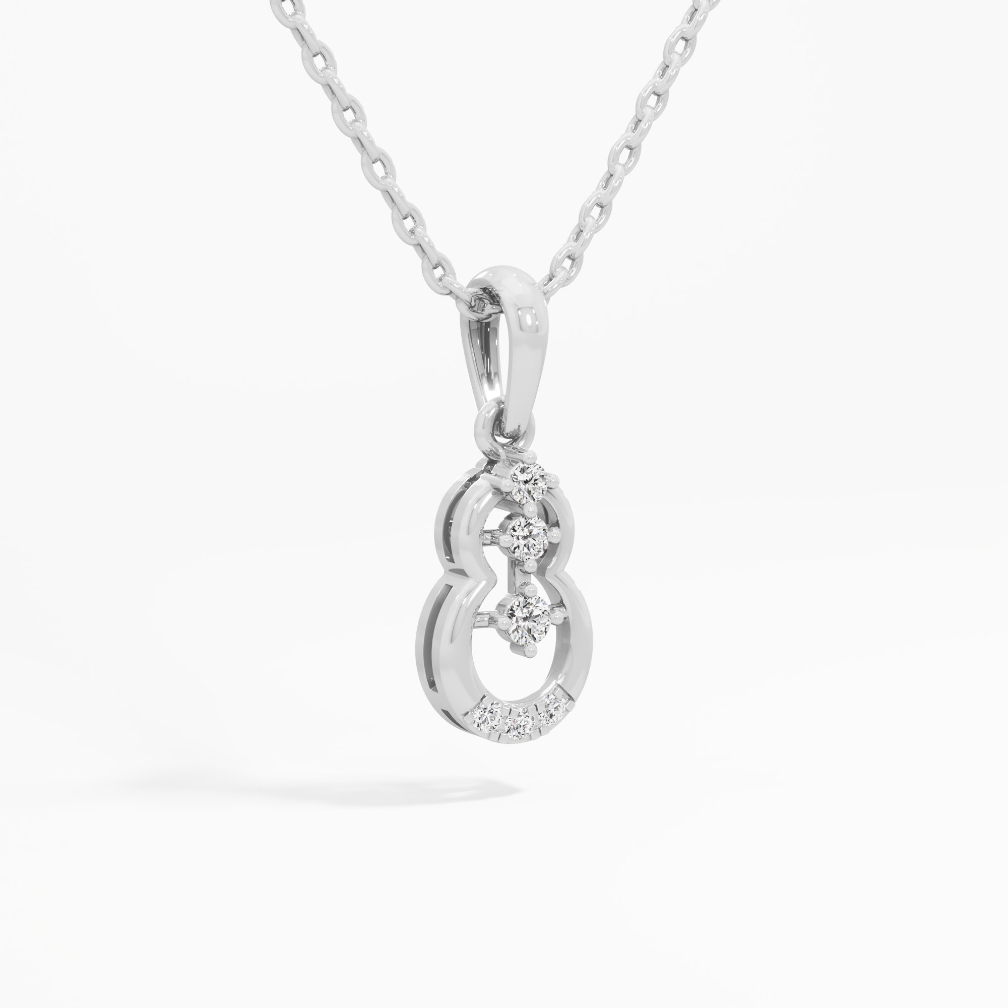 Cosmic Loop Charms Pendants | Chain Available Separately in 9KT White Gold (Diamond Quality: EF-VVS VS)