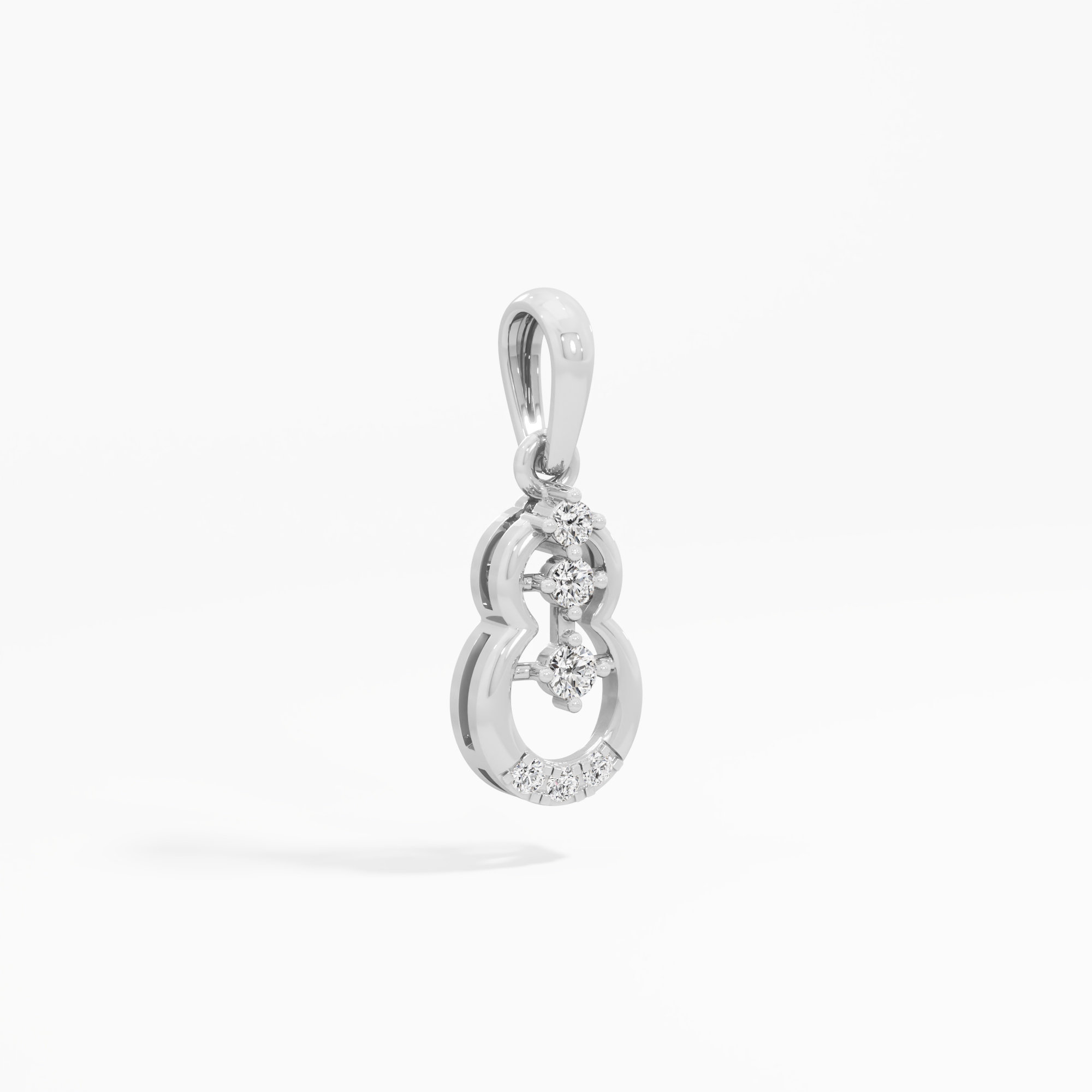 Cosmic Loop Charms Pendants | Chain Available Separately in 9KT White Gold (Diamond Quality: EF-VVS VS)