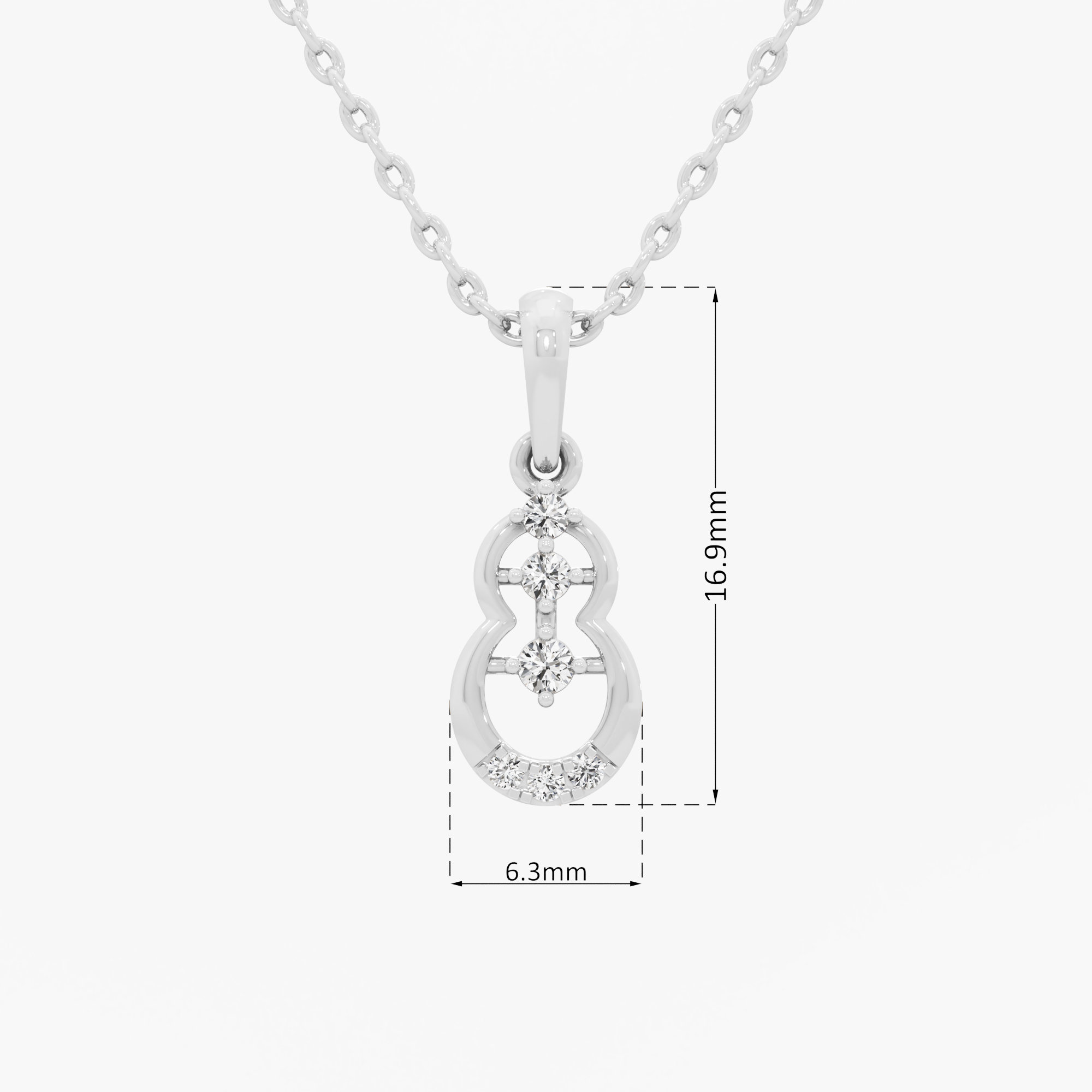 Cosmic Loop Charms Pendants | Chain Available Separately in 9KT White Gold (Diamond Quality: EF-VVS VS)