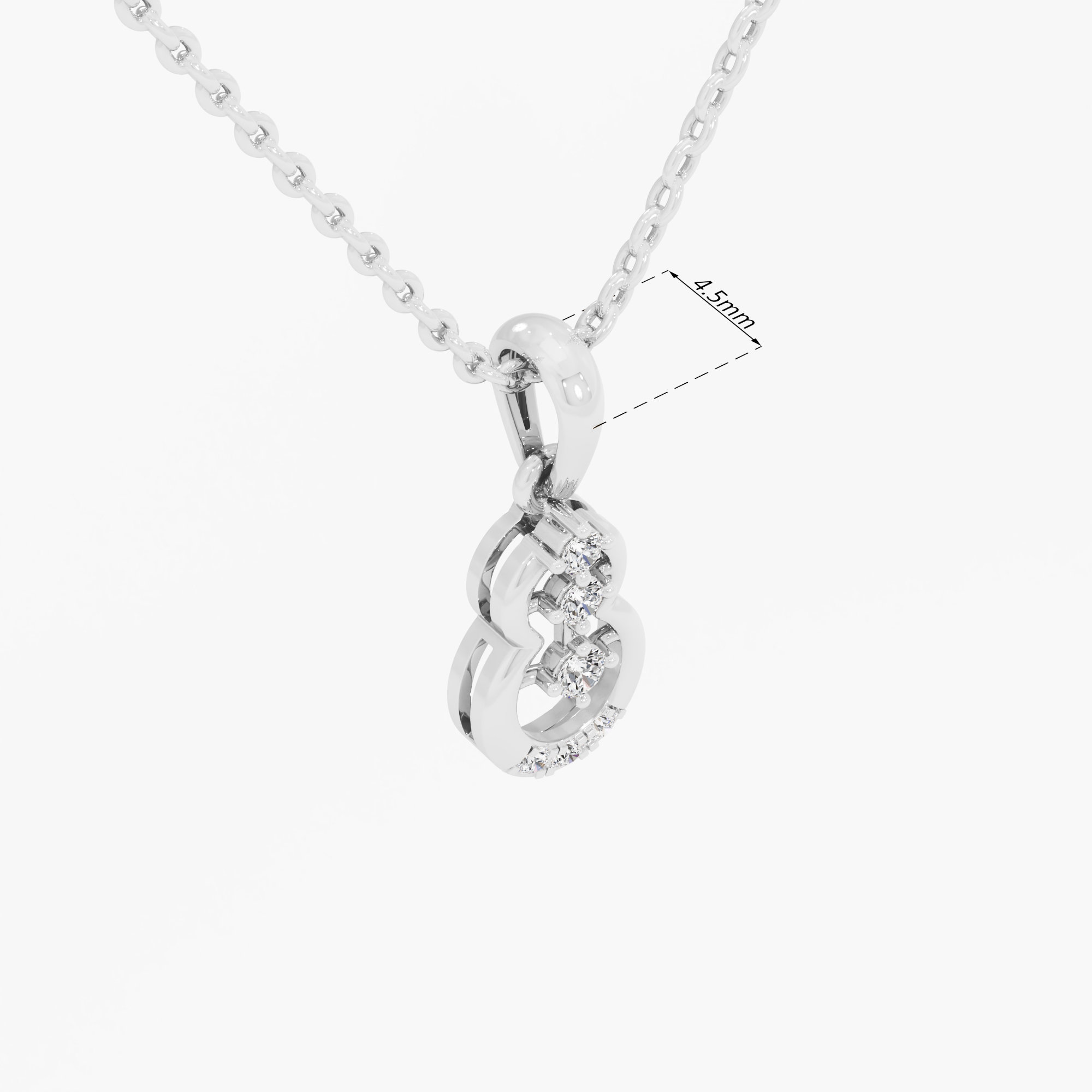 Cosmic Loop Charms Pendants | Chain Available Separately in 9KT White Gold (Diamond Quality: EF-VVS VS)