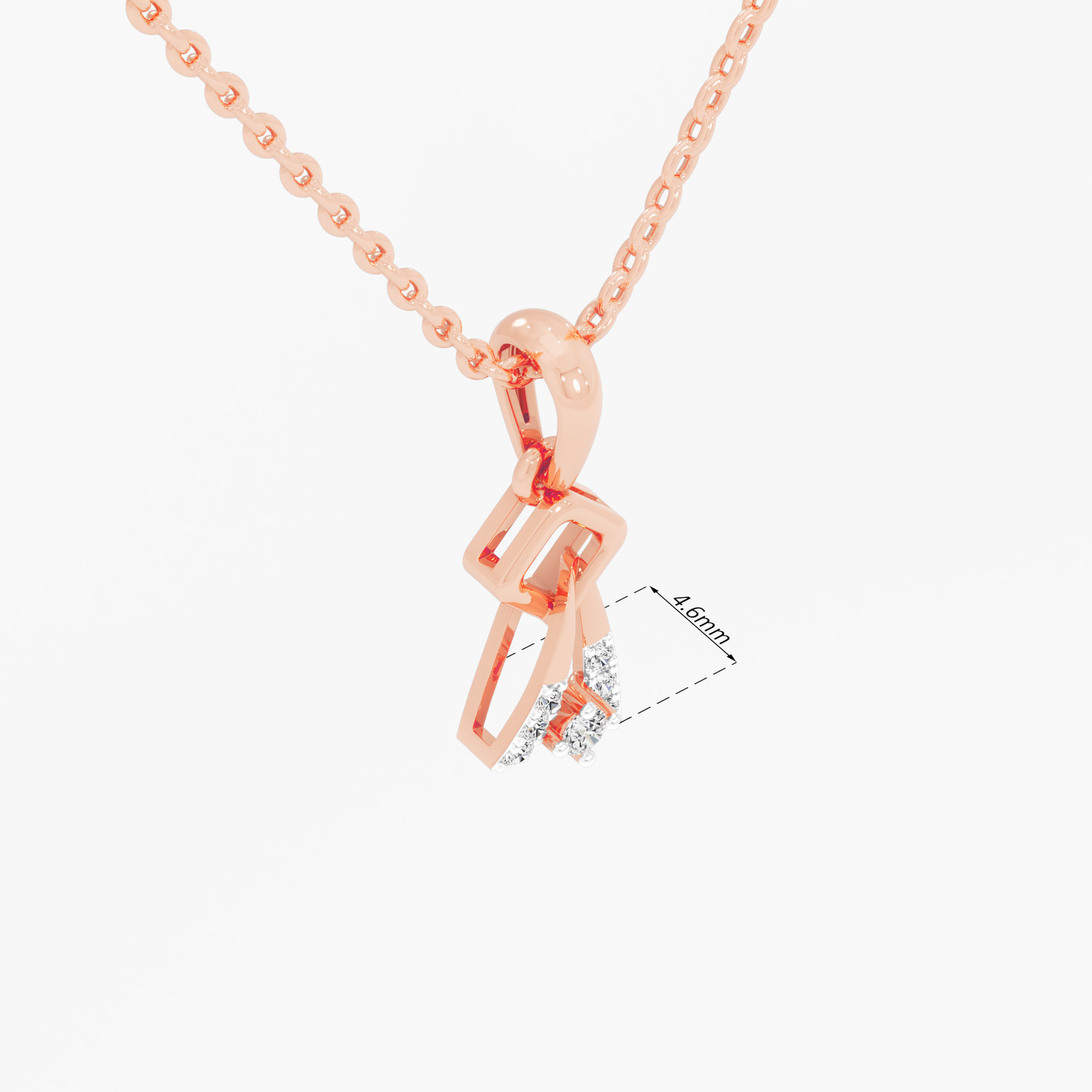 Twisted Glimmer Drops Pendants | Chain Available Separately in 9KT Rose Gold (Diamond Quality: FG-VVS VS)
