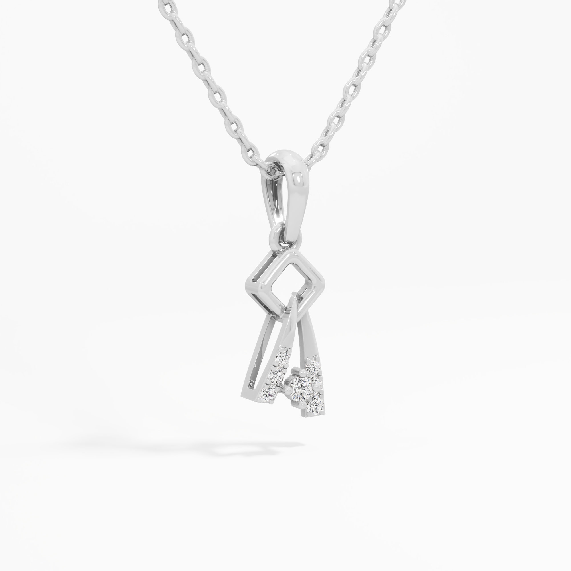 Twisted Glimmer Drops Pendants | Pendant Only in 9KT White Gold (Diamond Quality: FG-VVS VS)