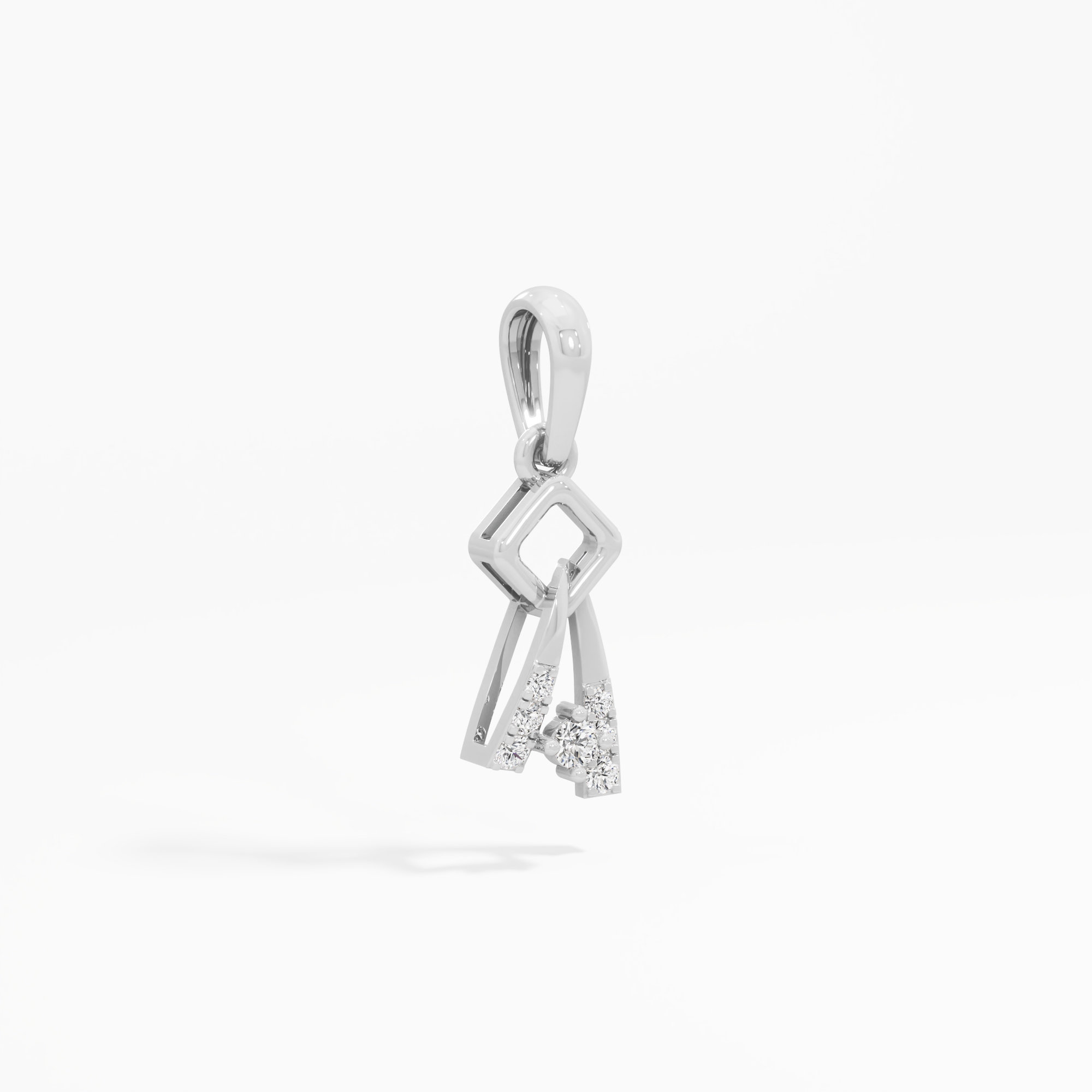 Twisted Glimmer Drops Pendants | Pendant Only in 9KT White Gold (Diamond Quality: FG-VVS VS)