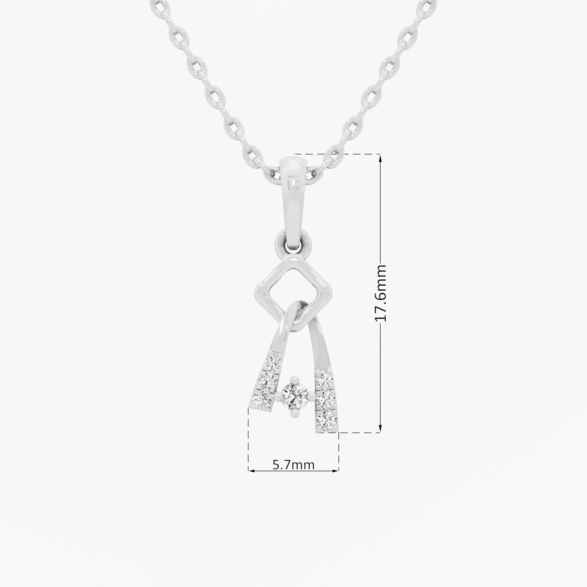 Twisted Glimmer Drops Pendants | Pendant Only in 9KT White Gold (Diamond Quality: FG-VVS VS)