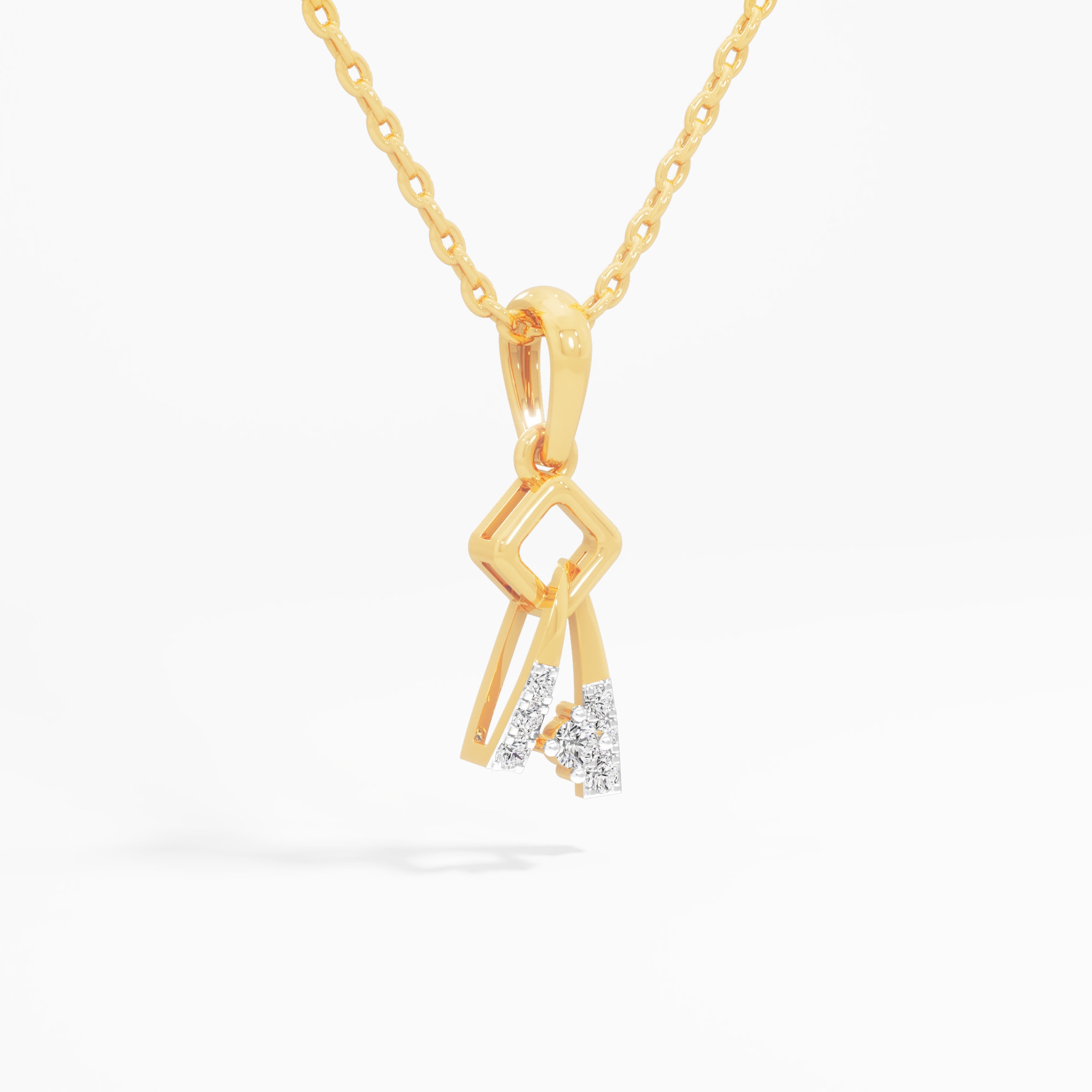 Twisted Glimmer Drops Pendants | Pendant Only (Chain Sold Separately) in 9KT Yellow Gold (Diamond Quality: FG-VVS VS)