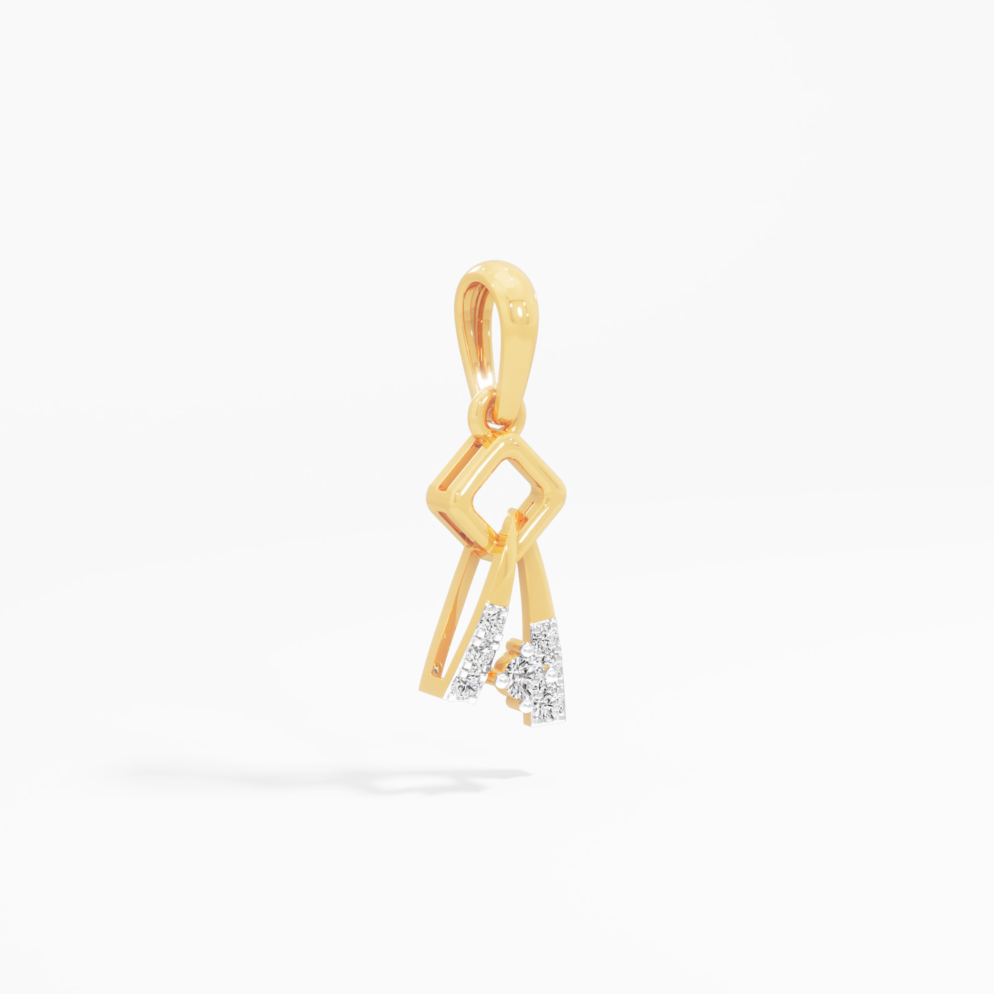 Twisted Glimmer Drops Pendants | Pendant Only (Chain Sold Separately) in 9KT Yellow Gold (Diamond Quality: FG-VVS VS)