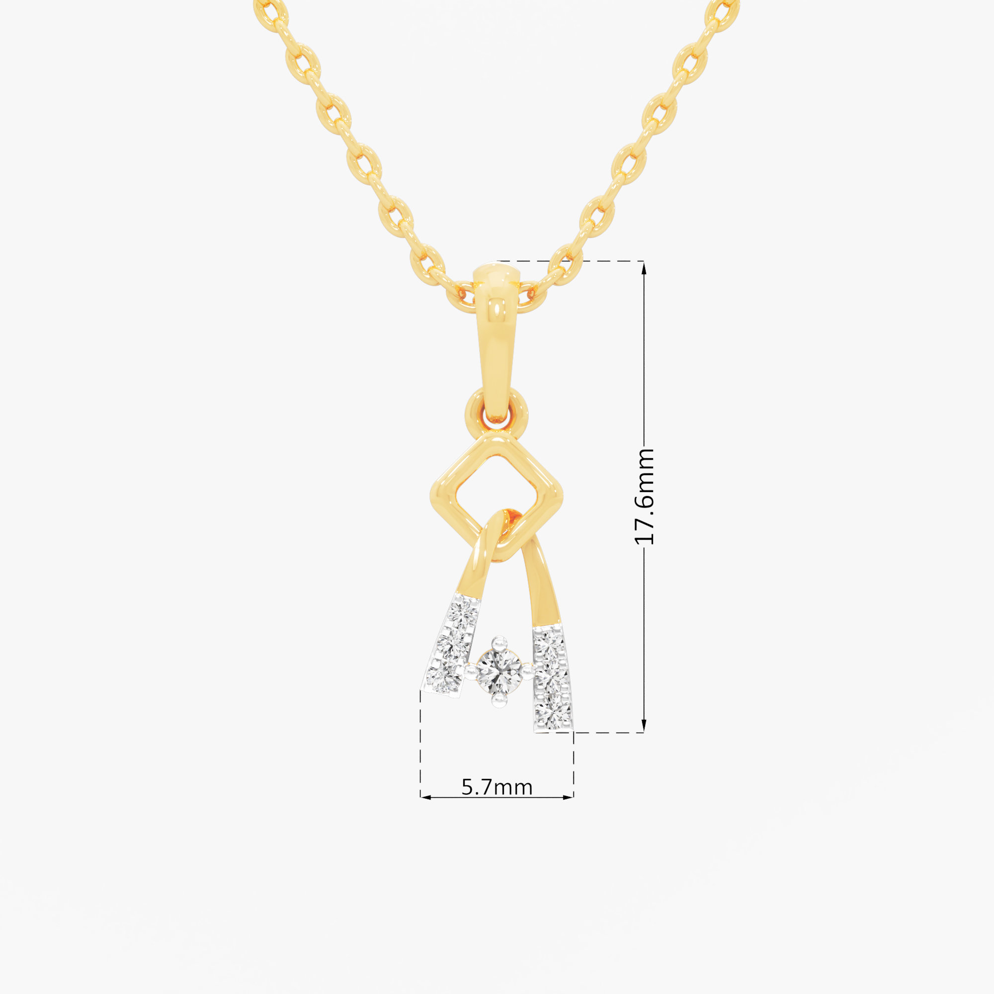 Twisted Glimmer Drops Pendants | Pendant Only (Chain Sold Separately) in 9KT Yellow Gold (Diamond Quality: FG-VVS VS)