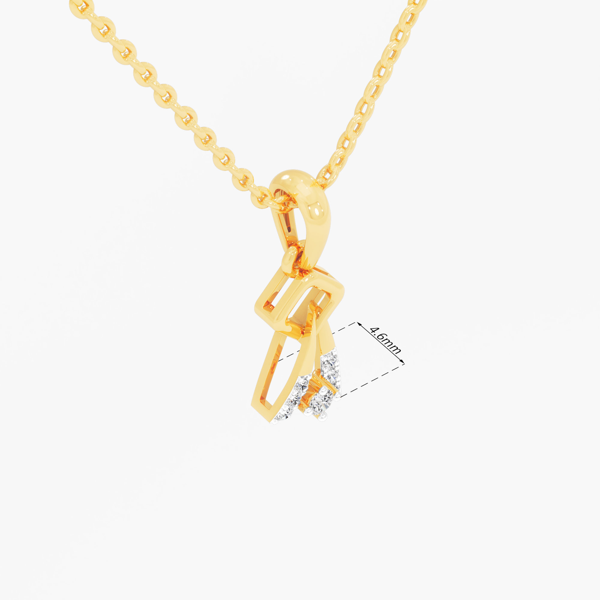 Twisted Glimmer Drops Pendants | Pendant Only (Chain Sold Separately) in 9KT Yellow Gold (Diamond Quality: FG-VVS VS)