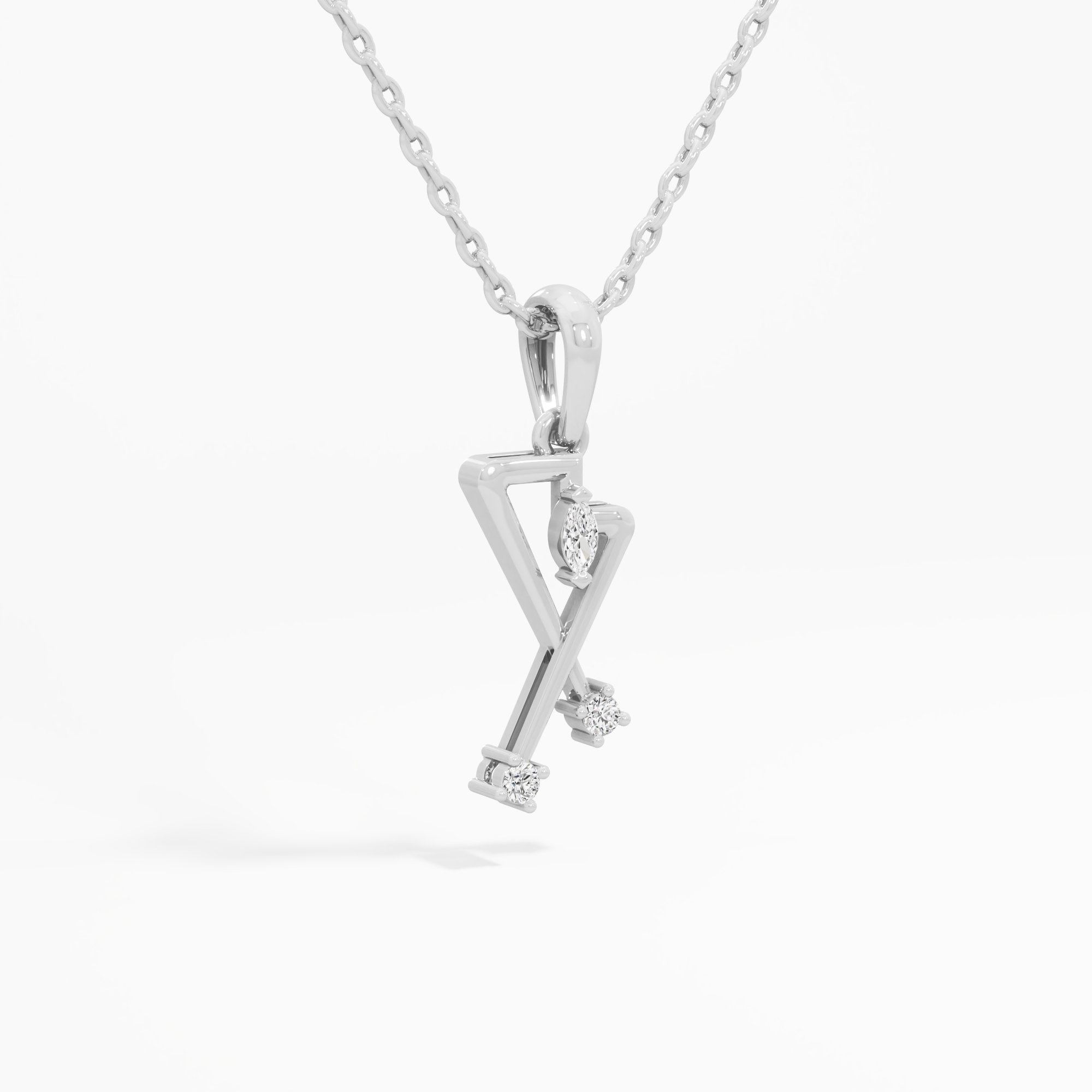 Radiant Apex Charms Pendants | Pendant Only (Chain Sold Separately) in 9KT White Gold (Diamond Quality: FG-VVS VS)