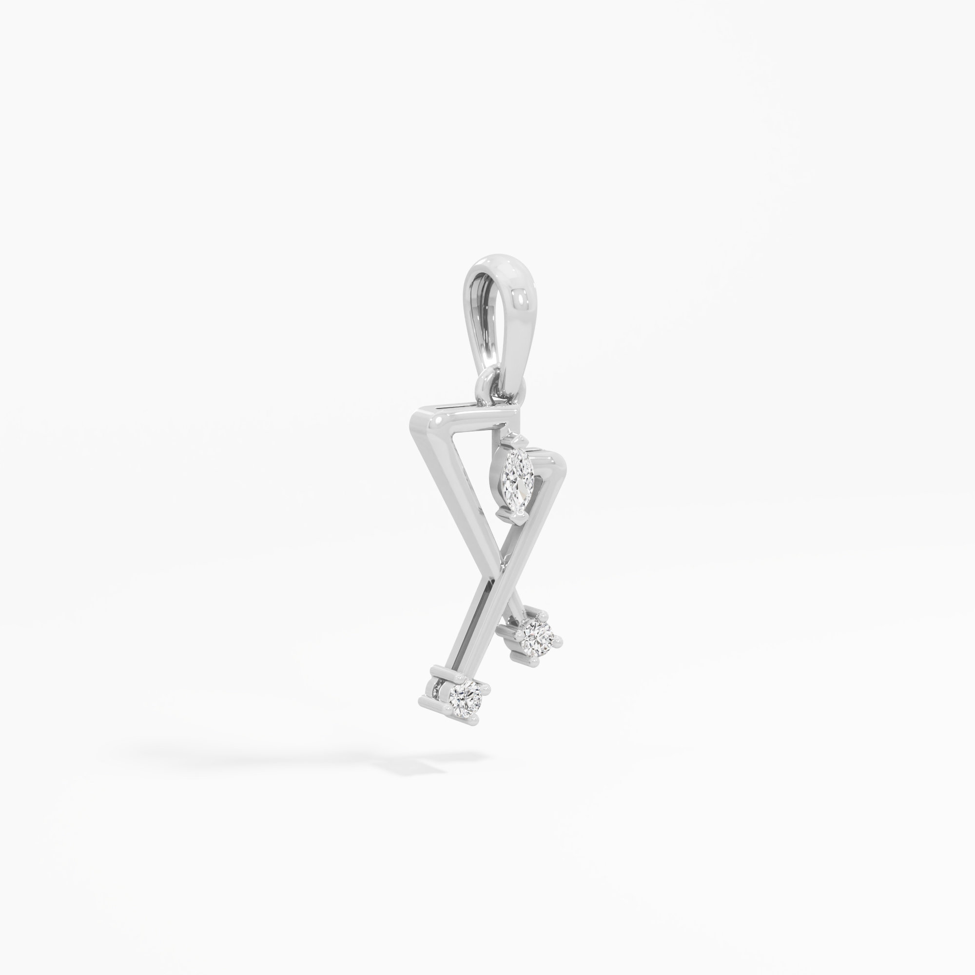 Radiant Apex Charms Pendants | Pendant Only (Chain Sold Separately) in 9KT White Gold (Diamond Quality: FG-VVS VS)