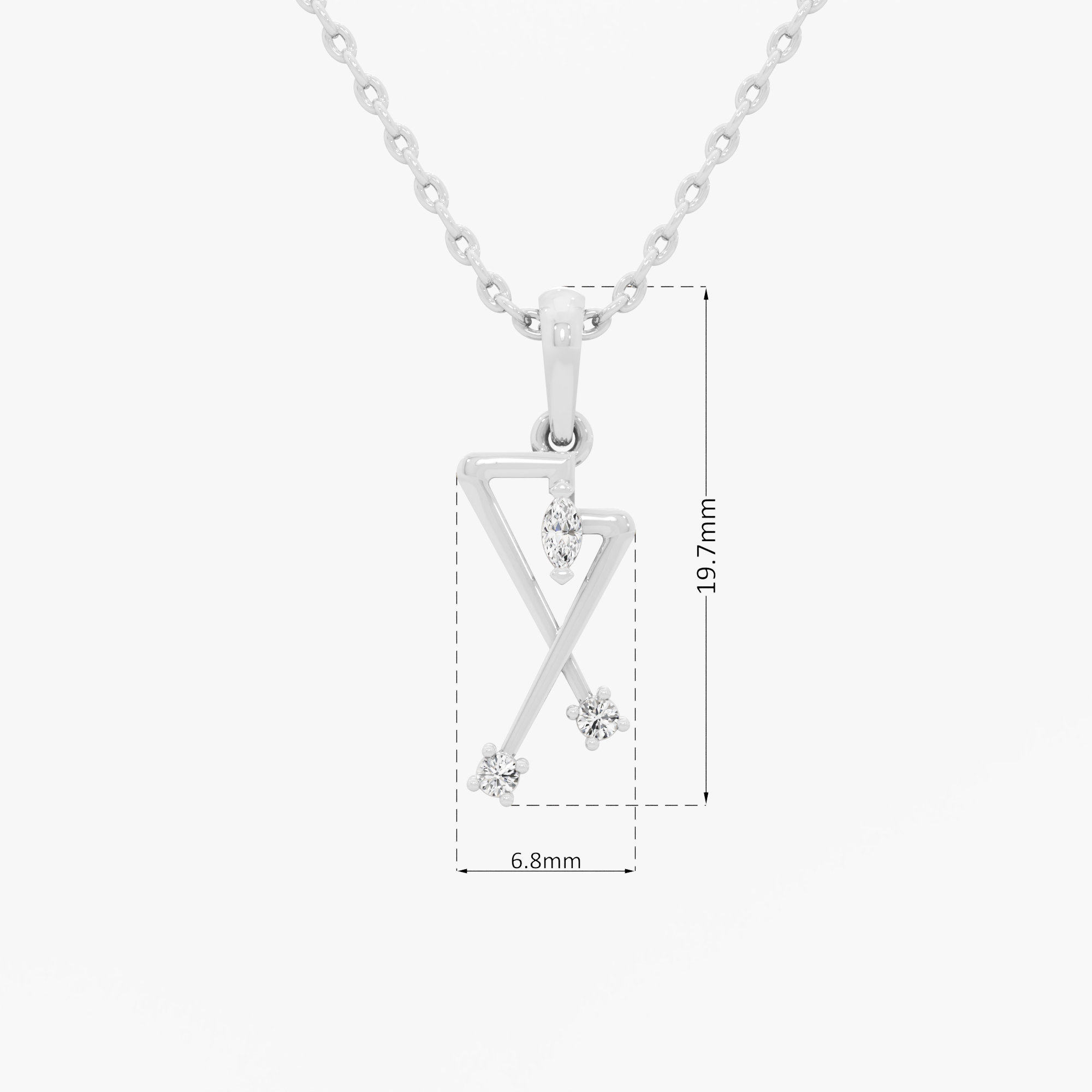Radiant Apex Charms Pendants | Pendant Only (Chain Sold Separately) in 9KT White Gold (Diamond Quality: FG-VVS VS)